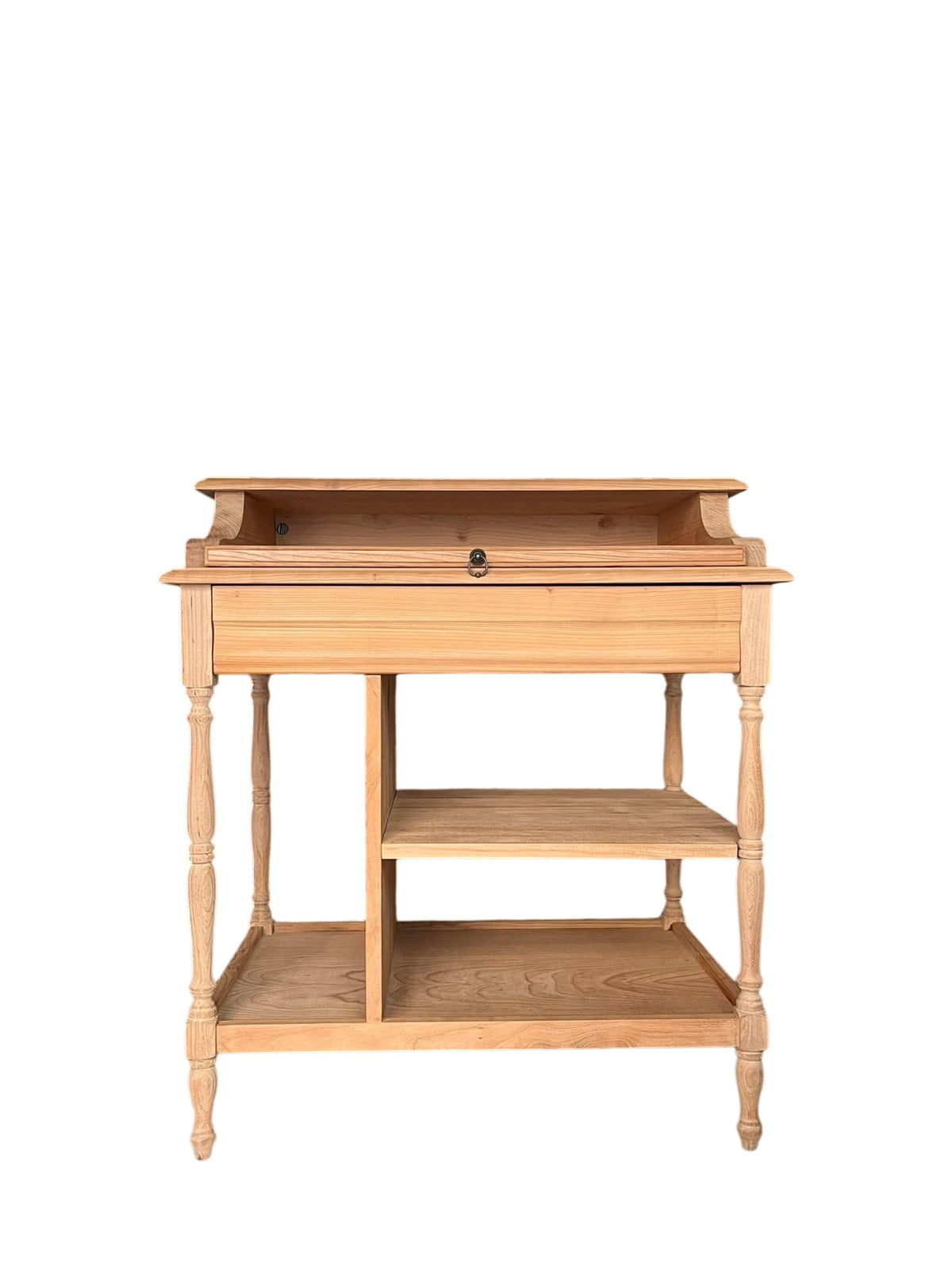 Bureau secrétaire console bois clair vintage Alphonse tiroir Bordeaux