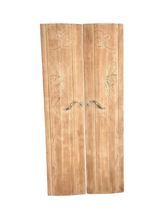 Duo portes d'armoire Art Déco bois massif chêne Solweig & Abigaël paravent tête de lit
