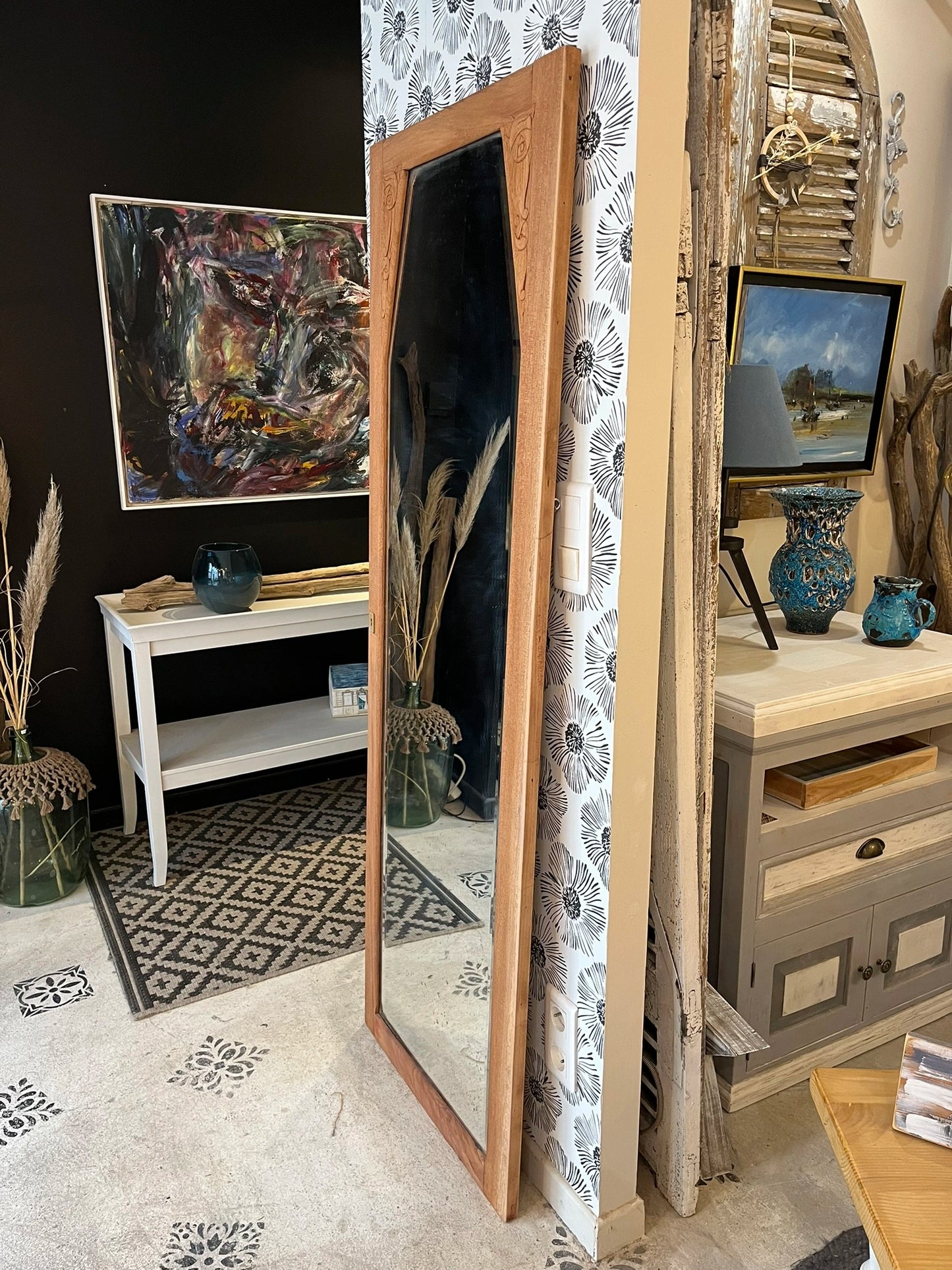 Porte miroir vintage Art Déco Alba bois massif 