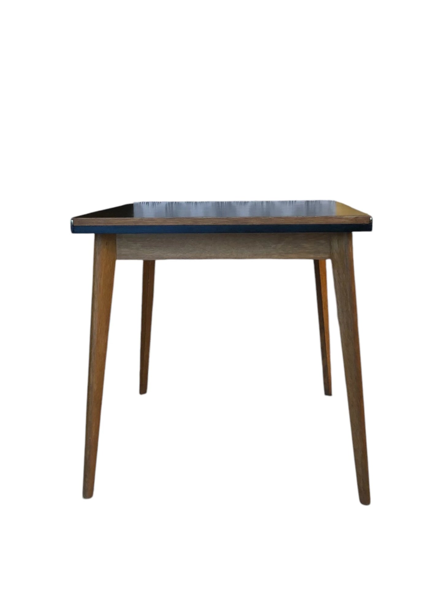 Table Gaïa bois et noir scandinave pieds compas