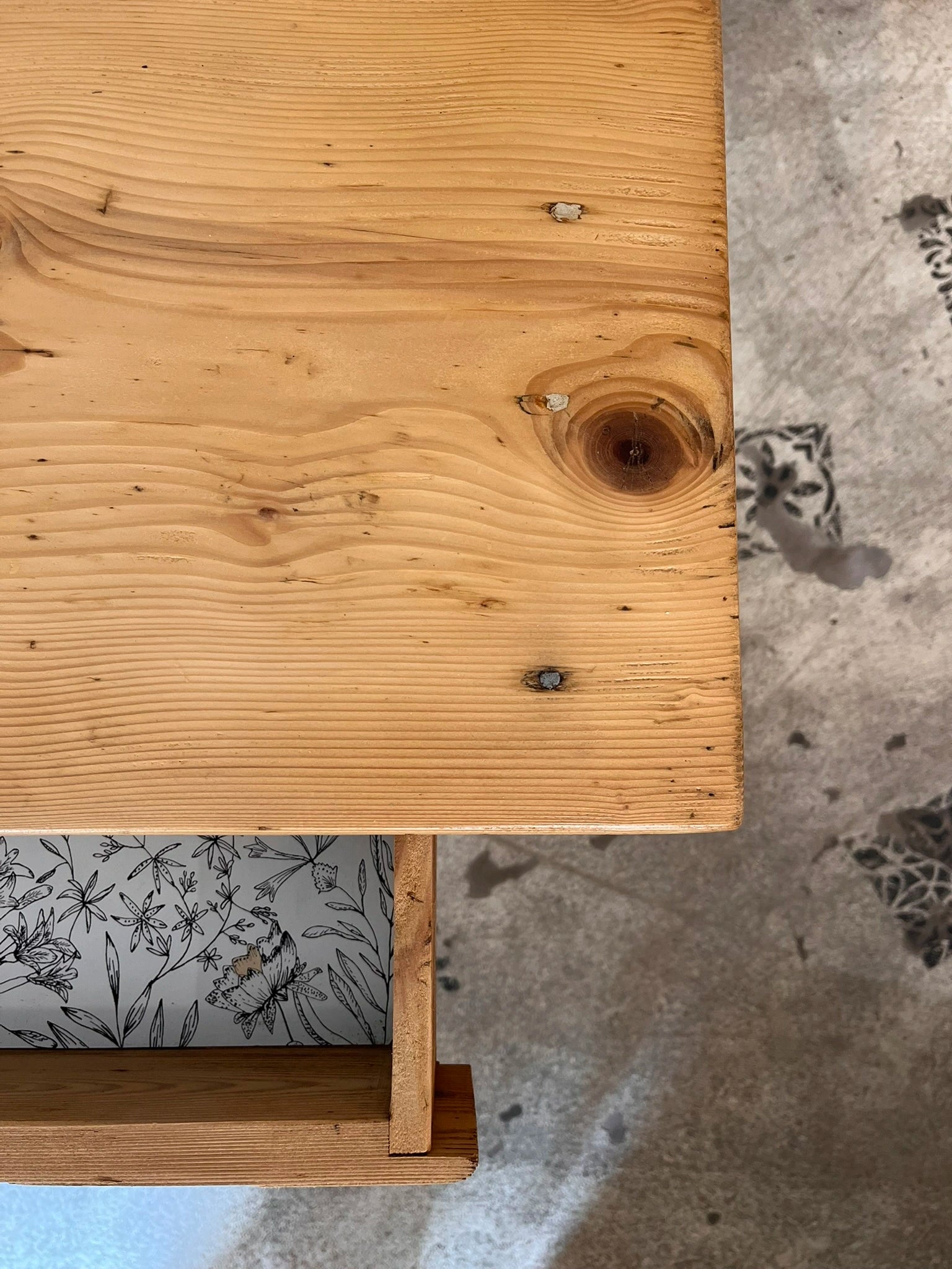 Bureau table vintage bois massif 2 tiroirs