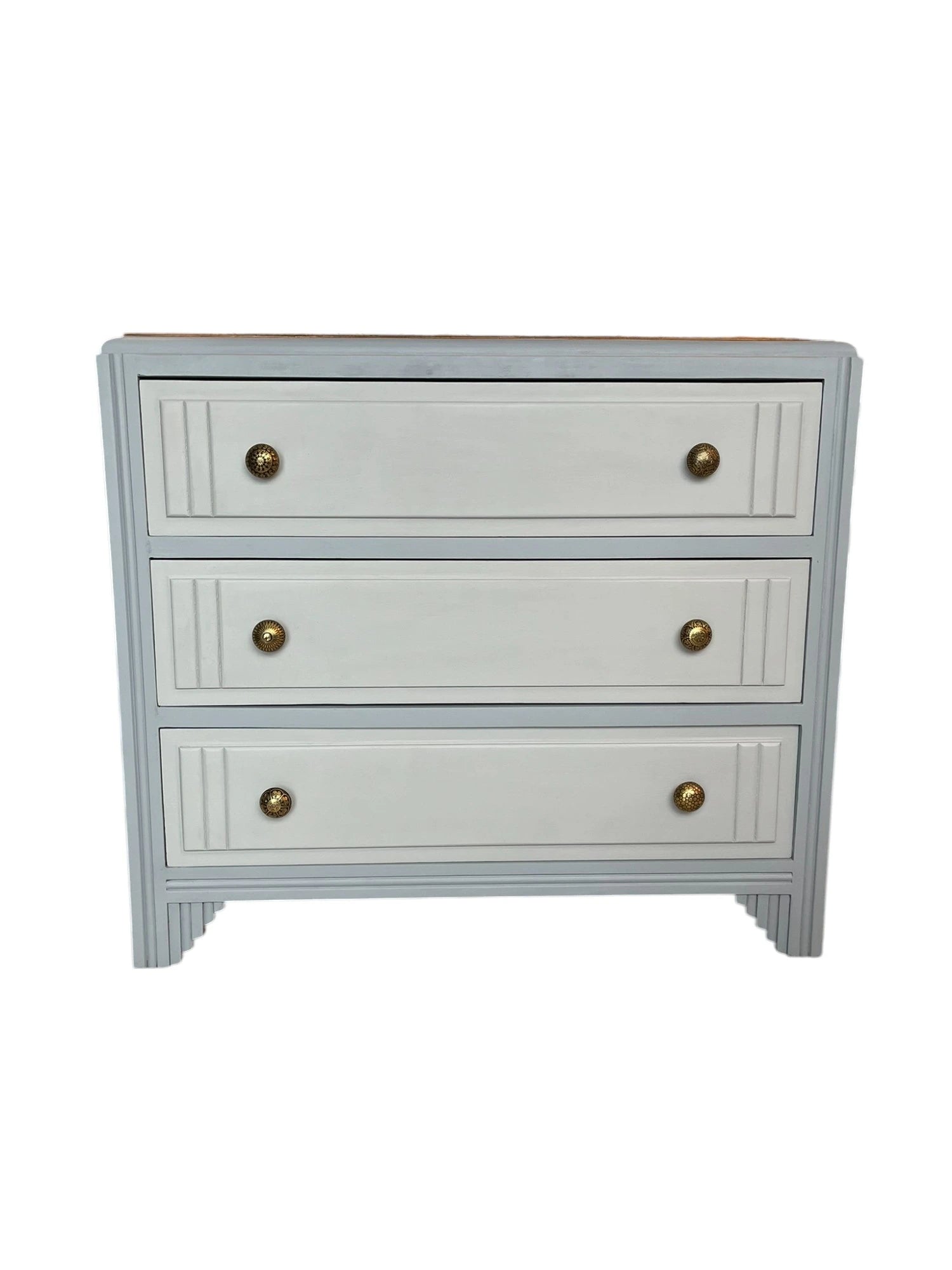 Commode Bianca bois et bleu gris Art Déco