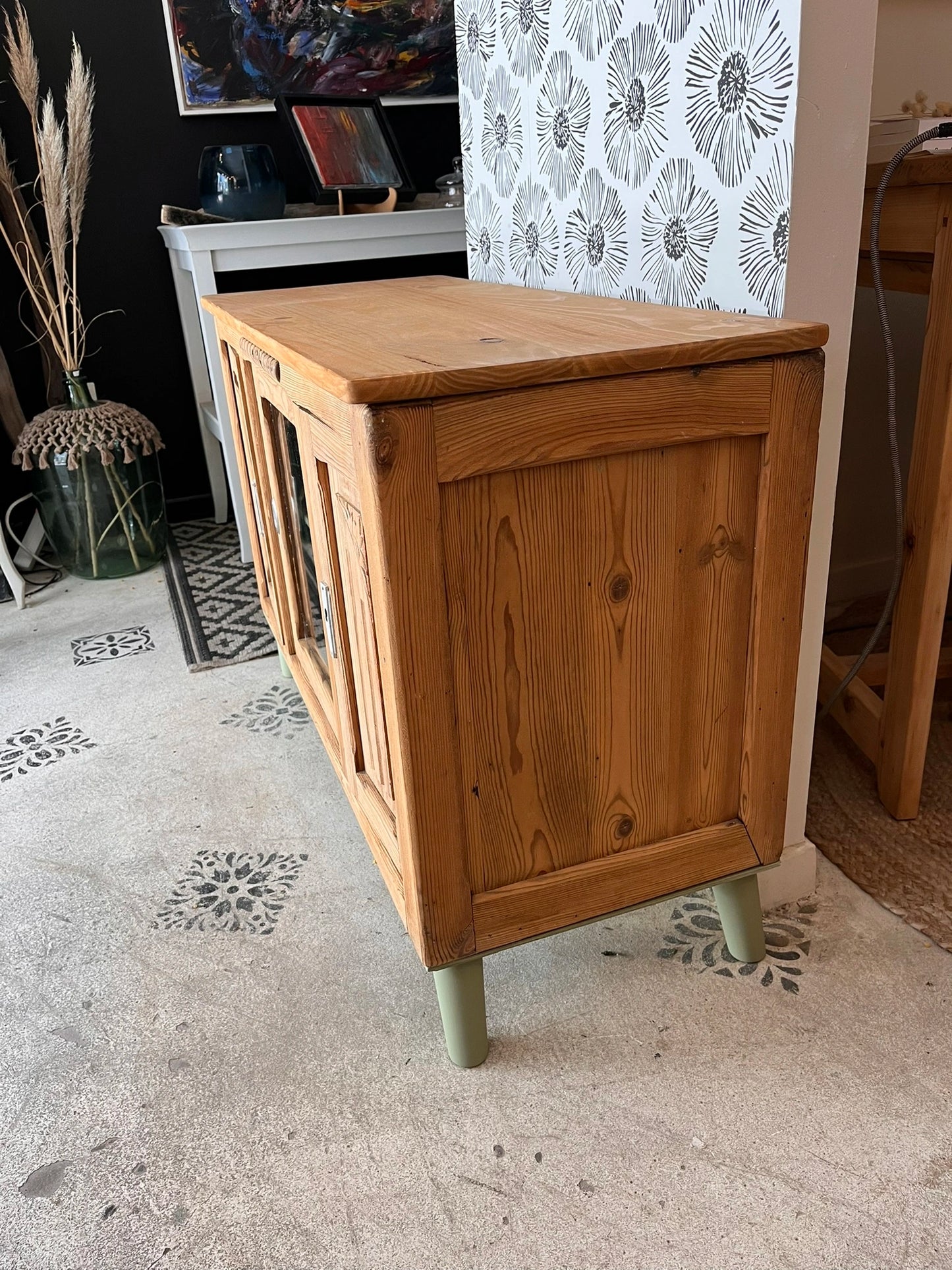 Buffet Art Déco vintage Balthazar bois massif 3 portes