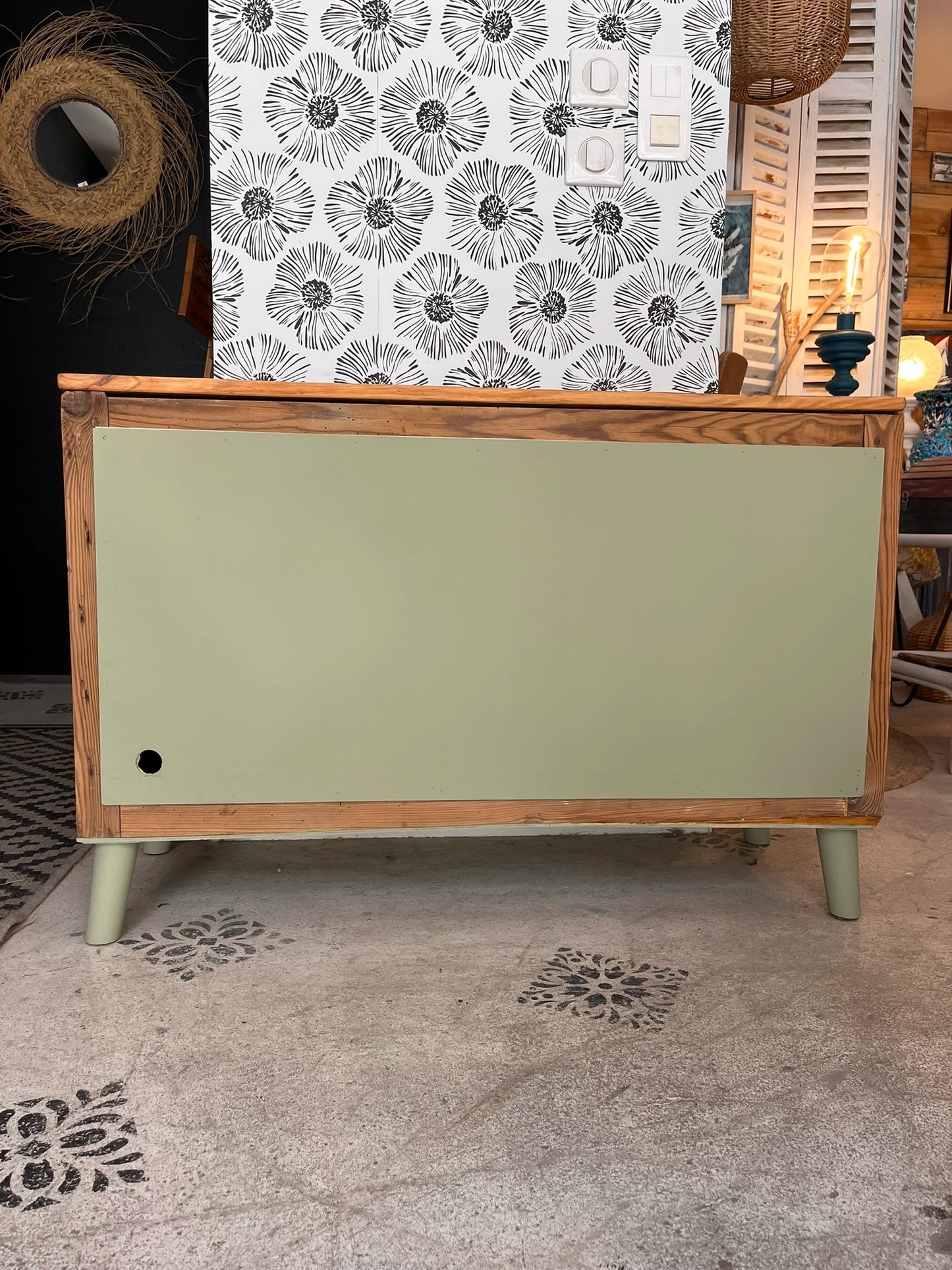Buffet Art Déco vintage Balthazar bois massif 3 portes