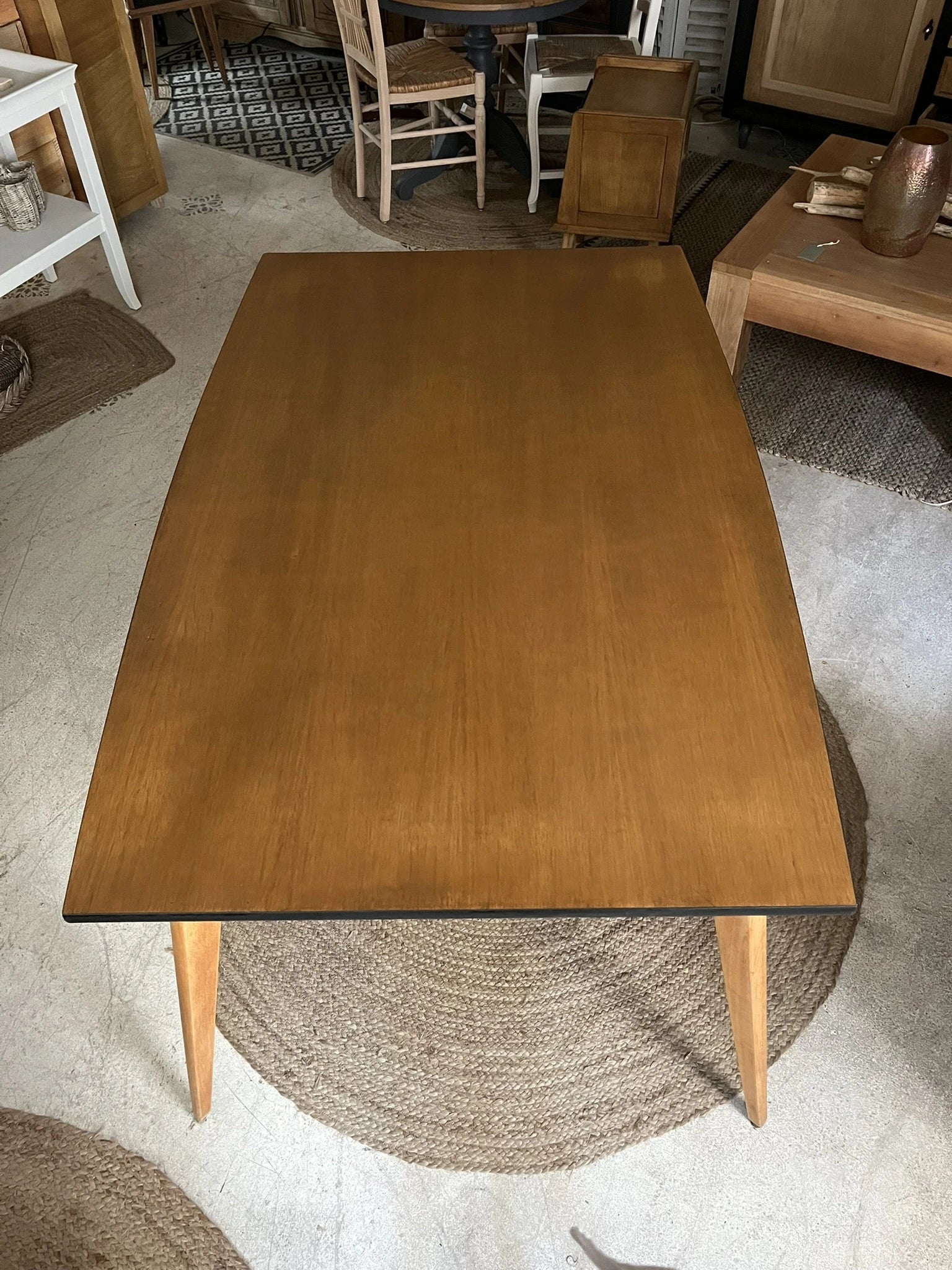 Table Gaïane bois et noir scandinave années 50-70