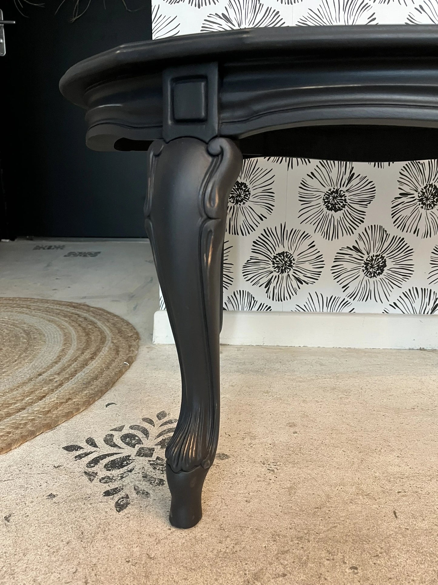 Table basse vintage Mathilda bois et marbre rose