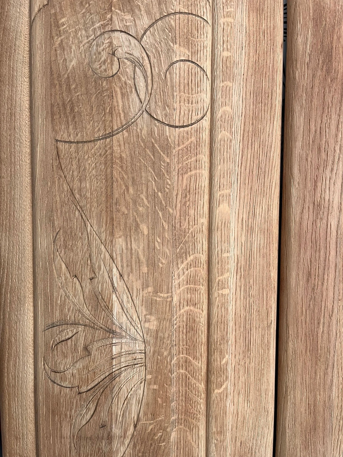 Duo portes d'armoire Art Déco bois massif chêne Solweig & Abigaël Bordeaux tête de lit paravent
