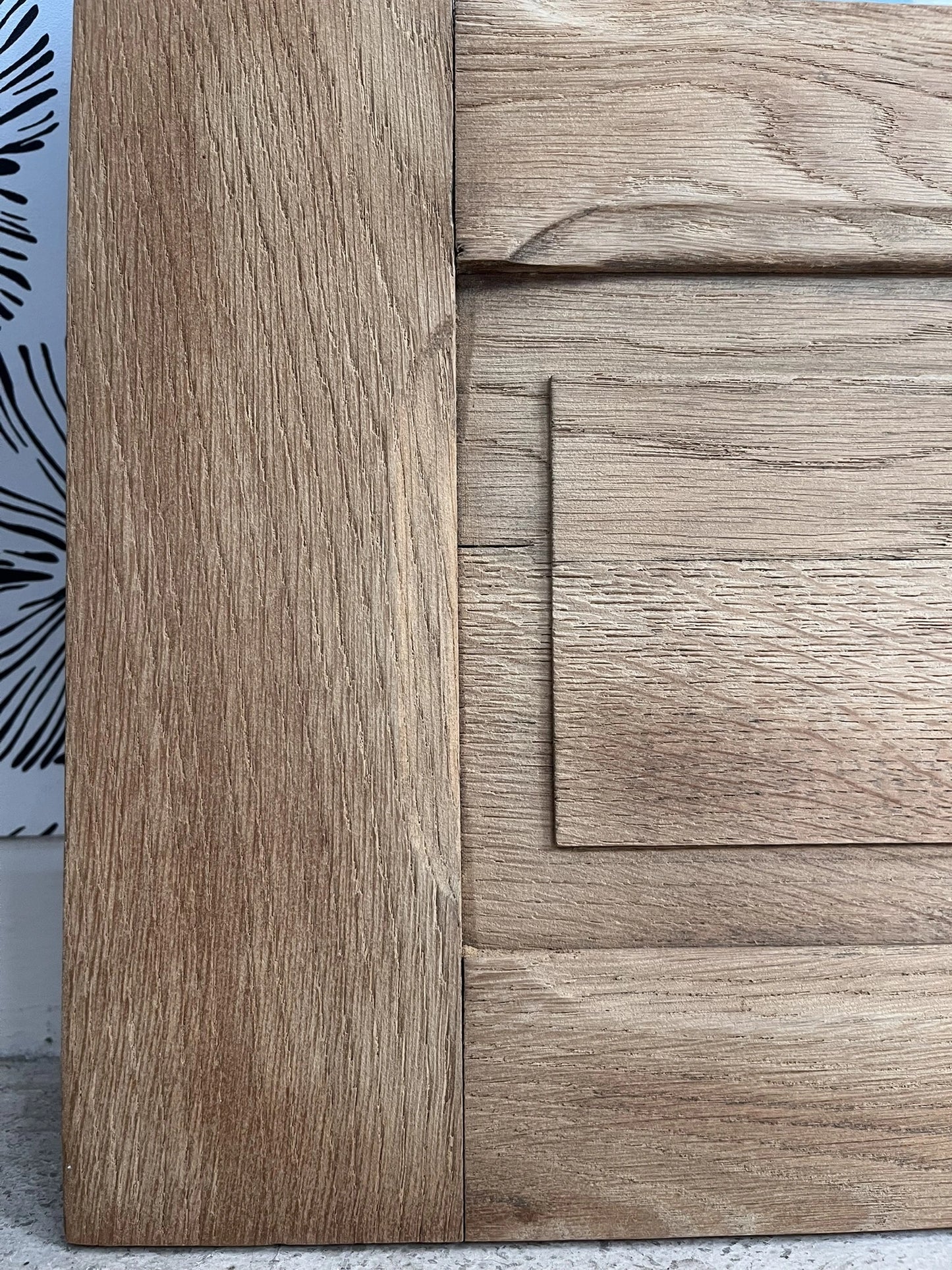 Porte armoire biseauté vintage Art Déco bois massif chêne Azalée