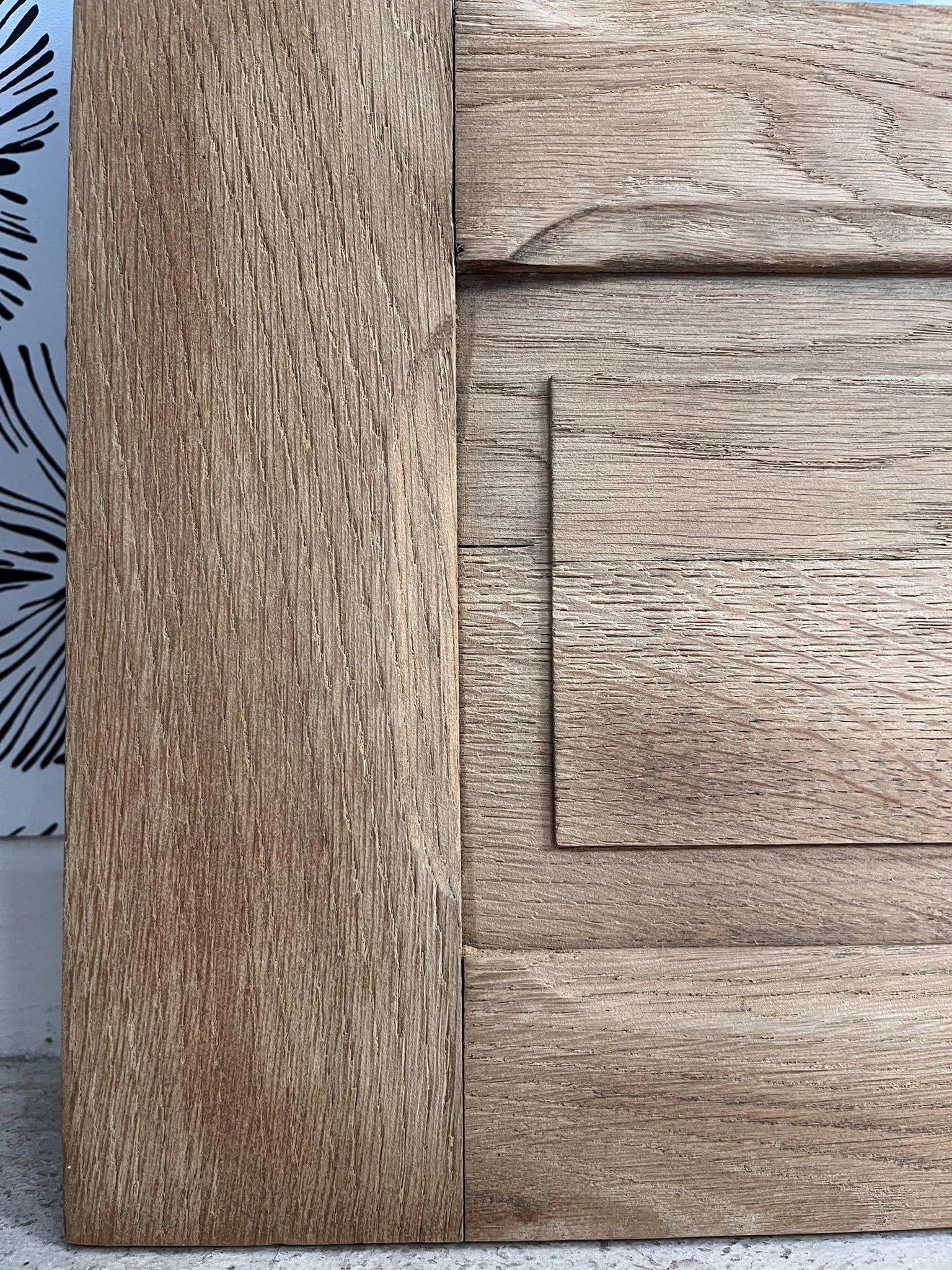 Porte armoire biseauté vintage Art Déco bois massif chêne Azalée