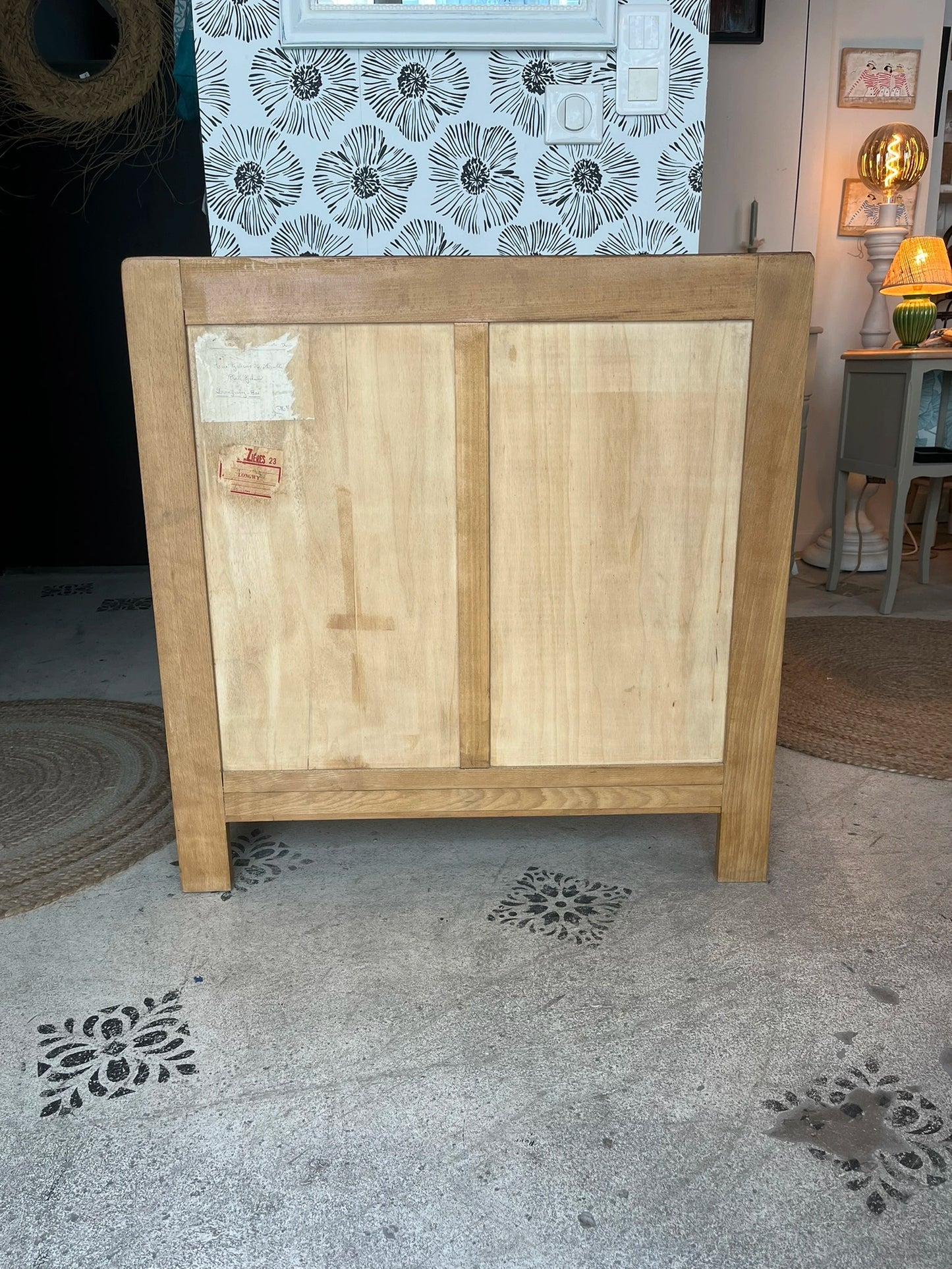 Commode Hanaé bois Art Déco feuilles de ginkgo