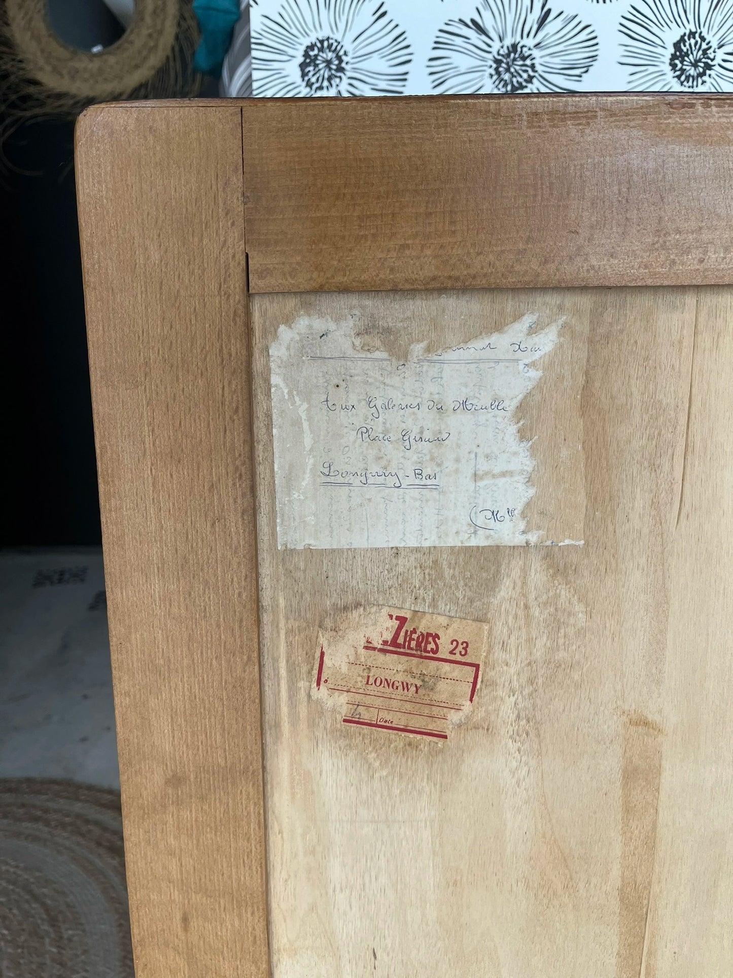 Commode Hanaé bois Art Déco feuilles de ginkgo