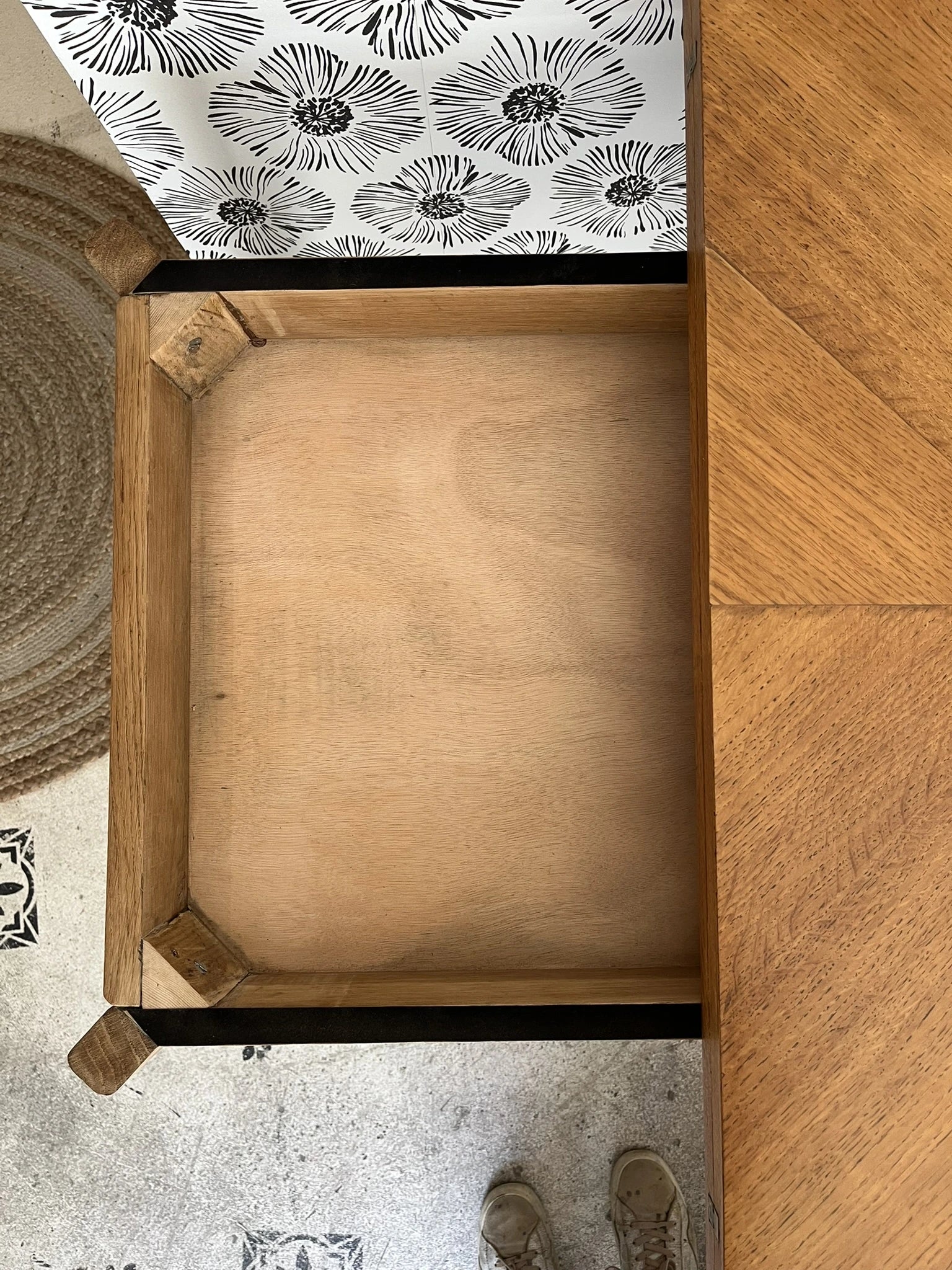 Table Garance vintage bois style scandinave pieds compas rallonge années 50 60 70