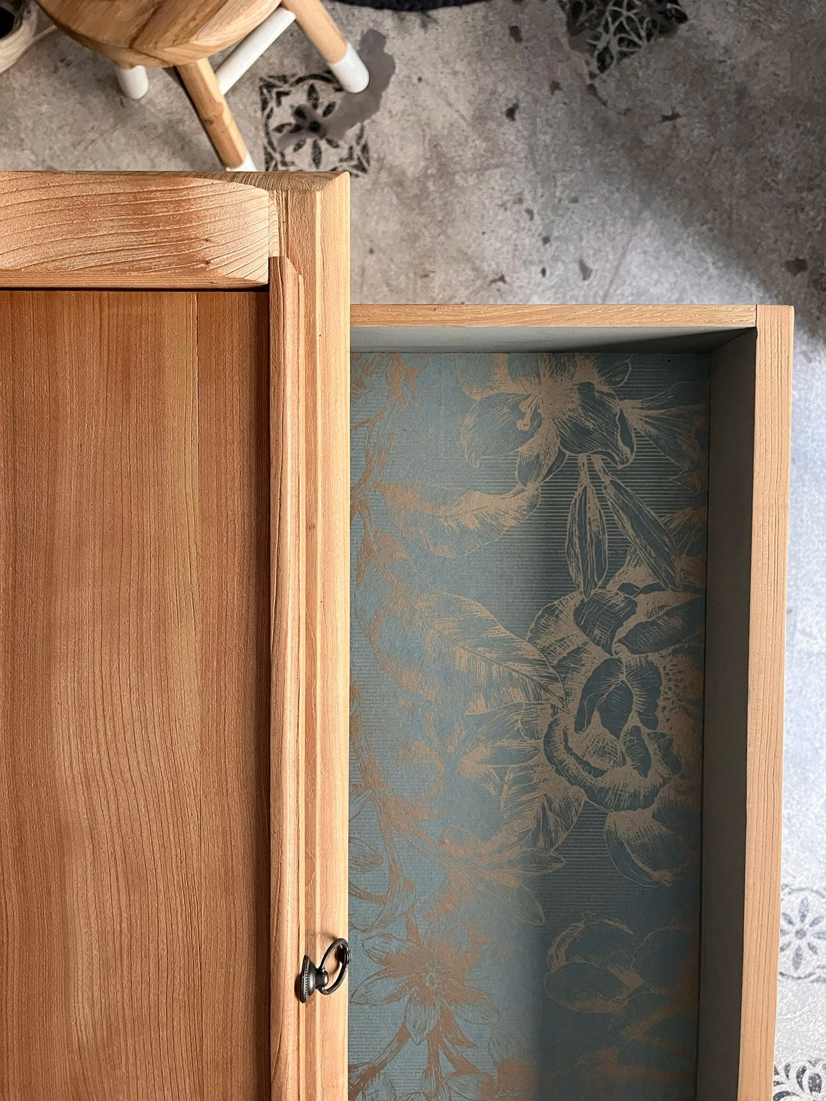 Bureau secrétaire console bois clair vintage Alphonse tiroir Bordeaux