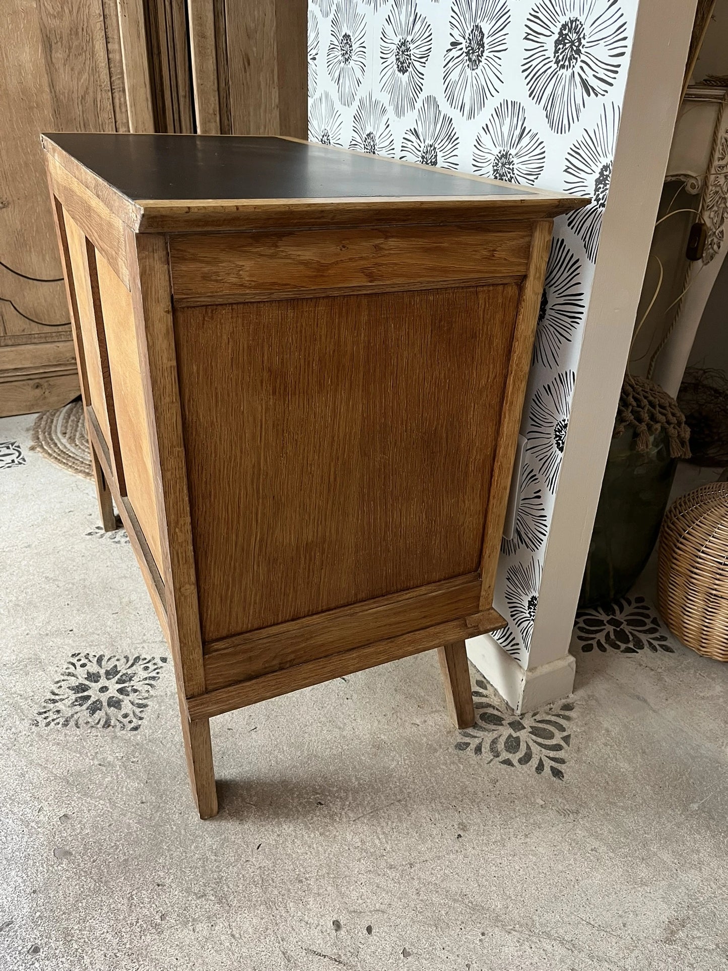 Commode vintage Oscar scandinave pieds compas 3 tiroirs années 50 60 70