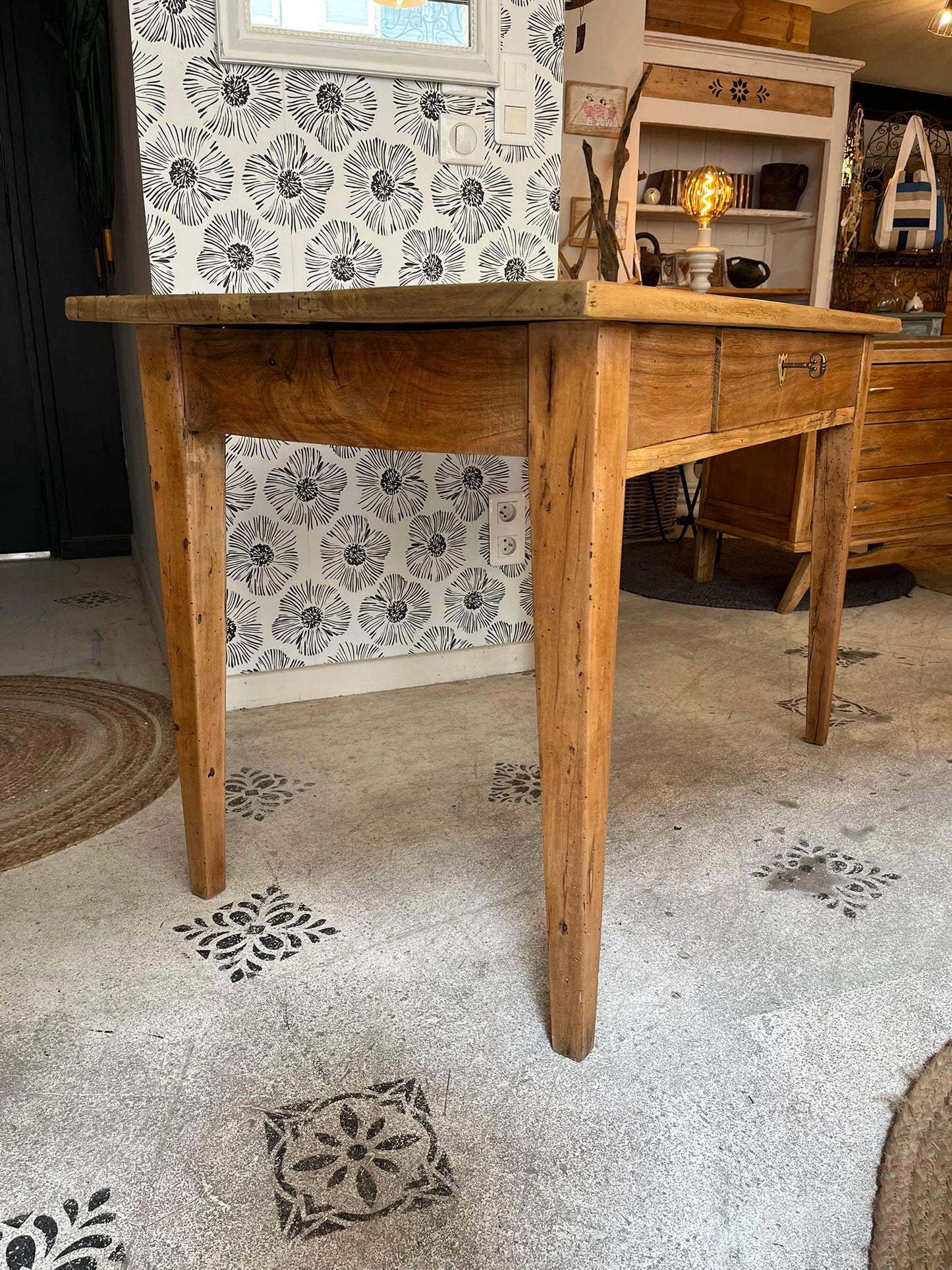 Bureau Nino noyer 1 tiroir meuble vintage 