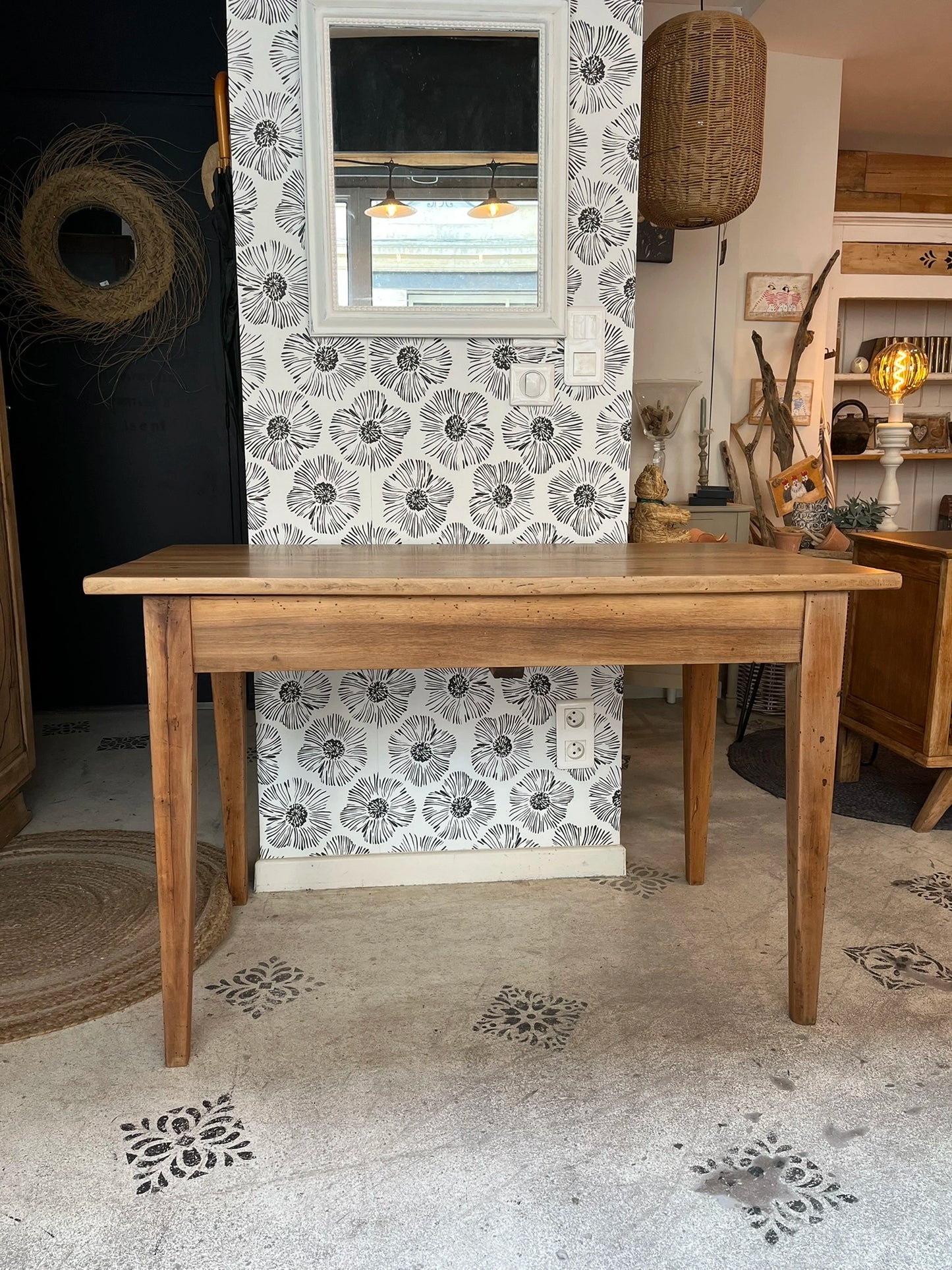 Bureau Nino noyer 1 tiroir meuble vintage 