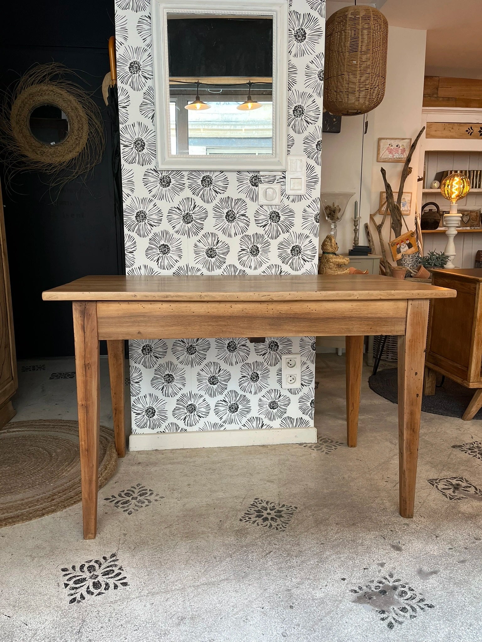 Bureau Nino noyer 1 tiroir meuble vintage 