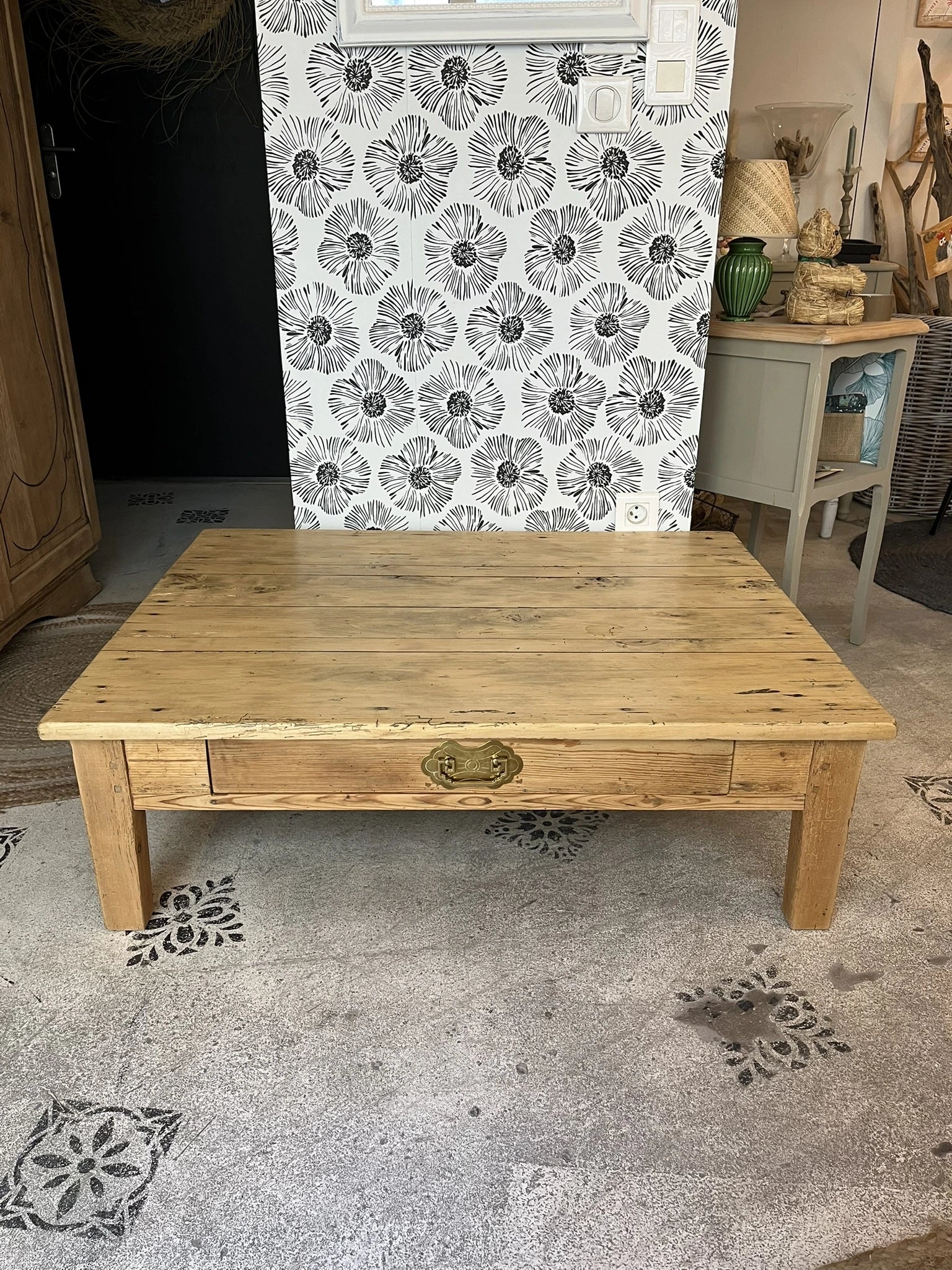 Table basse de ferme vintage Augusta