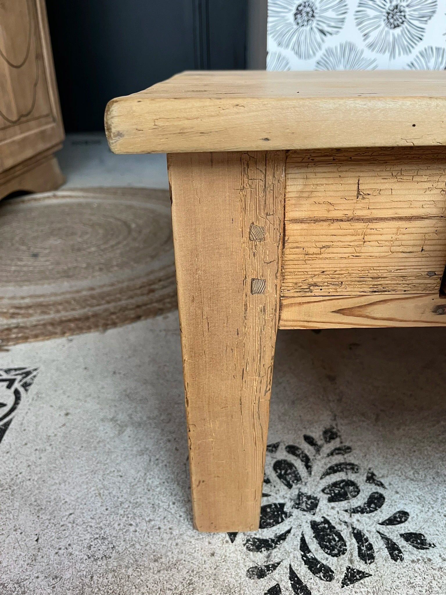 Table basse de ferme vintage Augusta