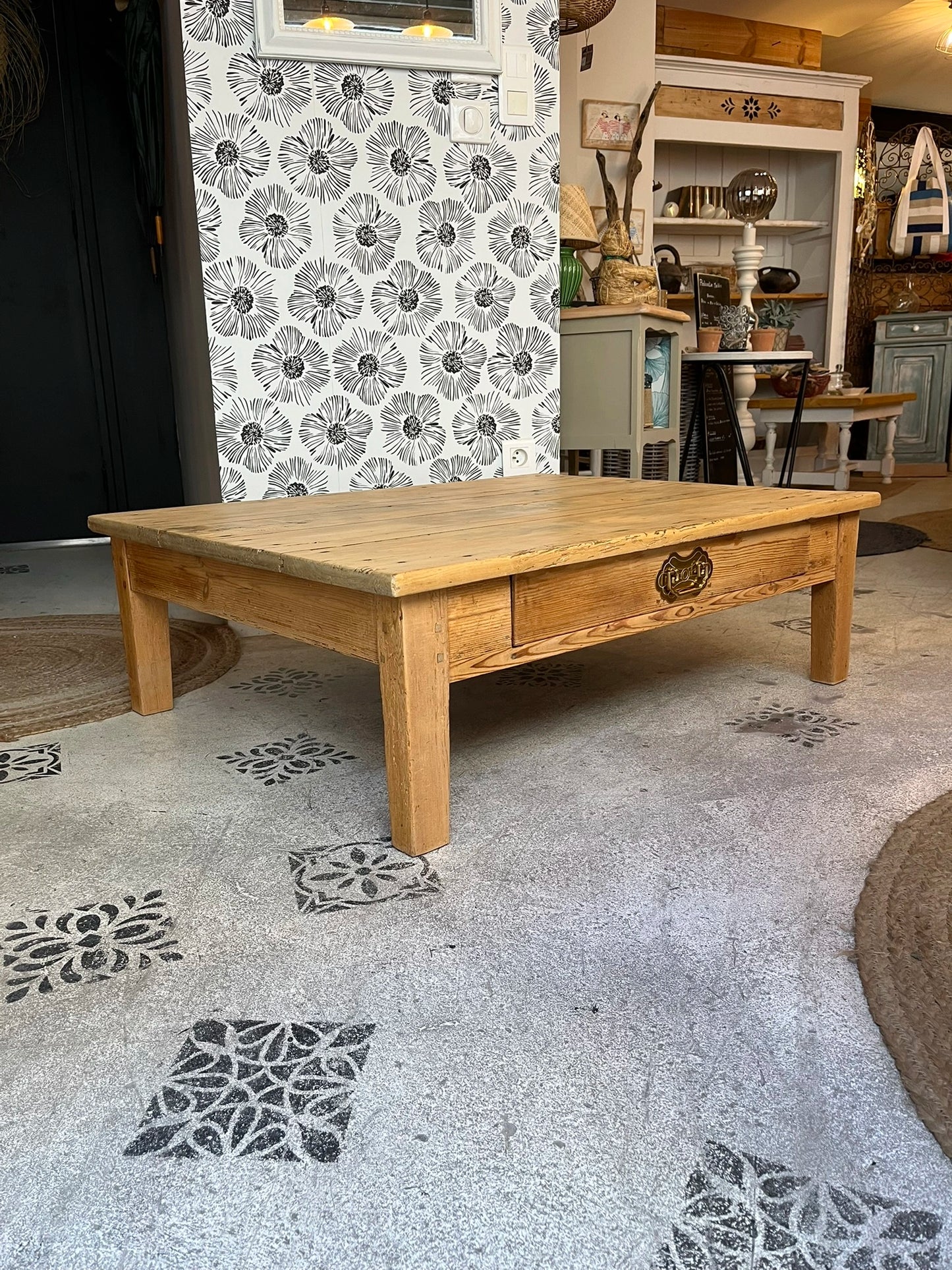 Table basse de ferme vintage Augusta