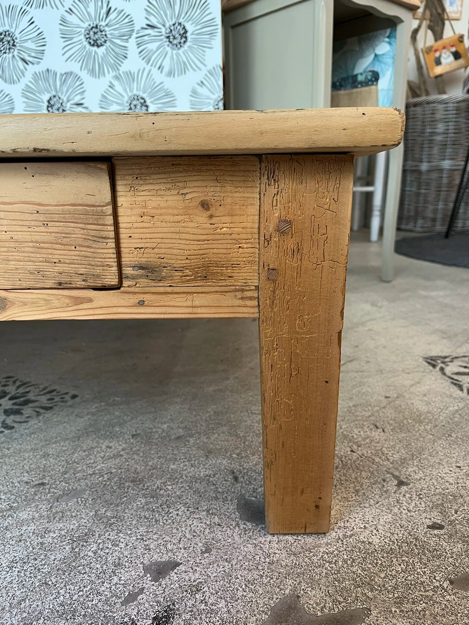 Table basse de ferme vintage Augusta