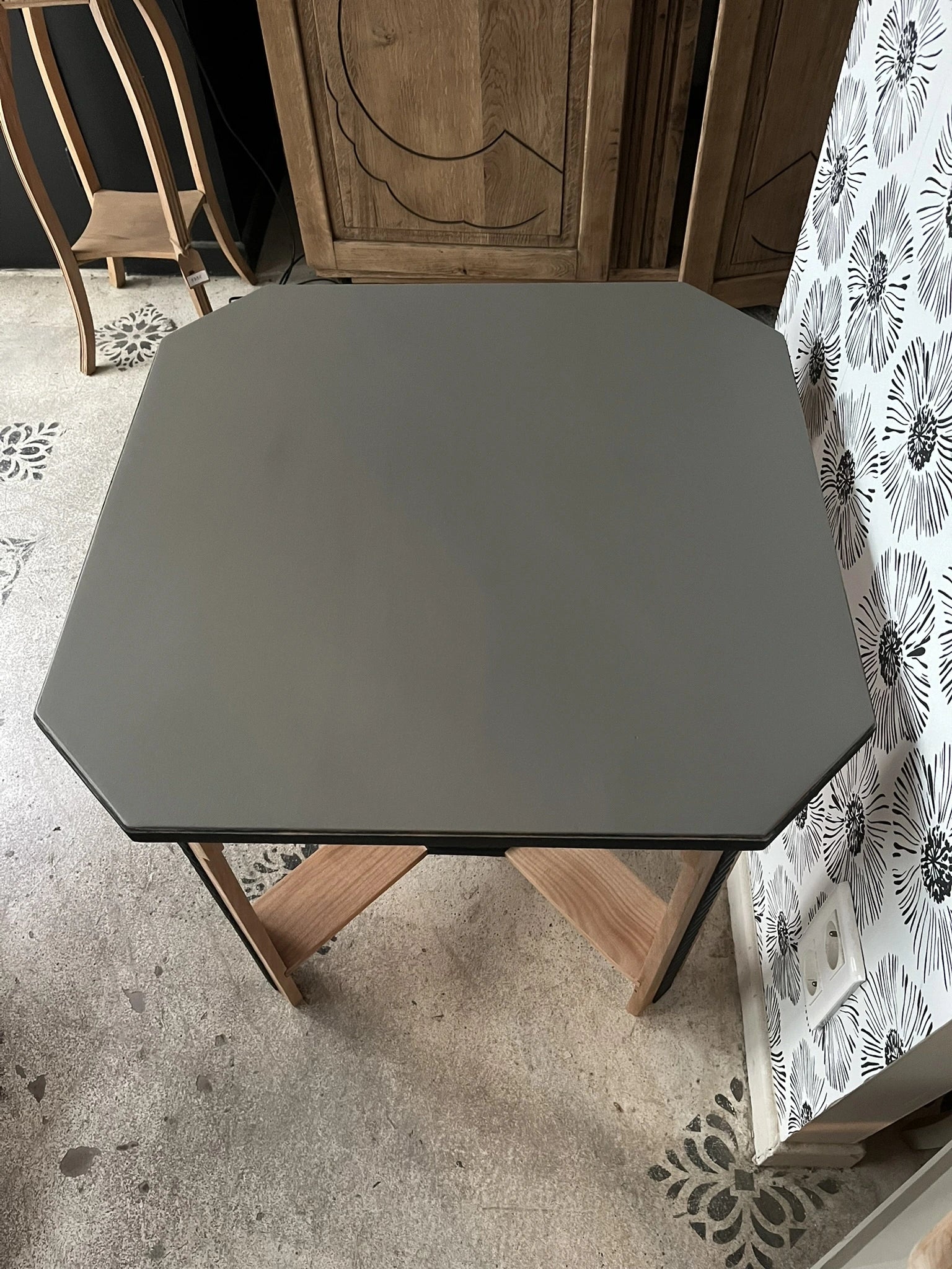 Guéridon vintage Art Déco bois 