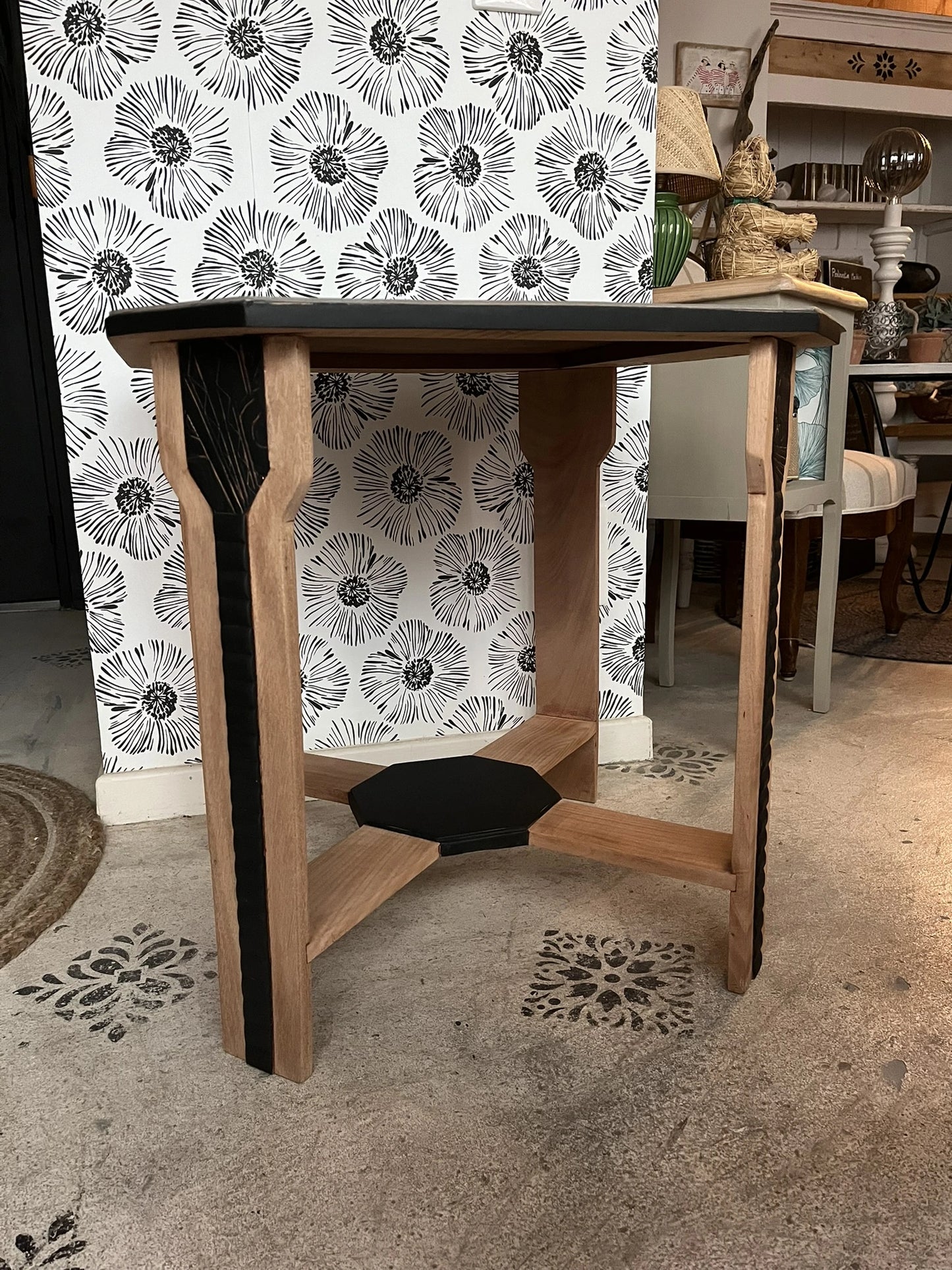 Guéridon vintage Art Déco bois 