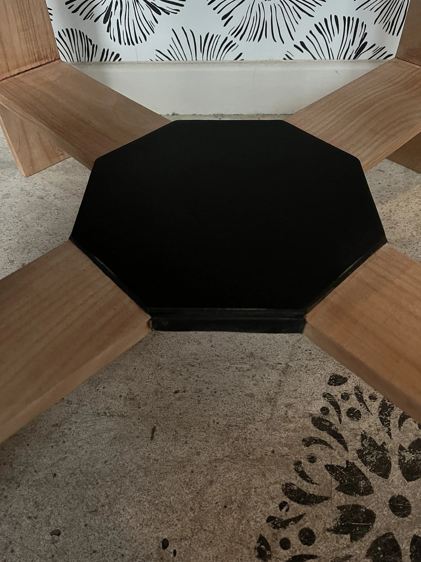 Guéridon vintage Art Déco bois 