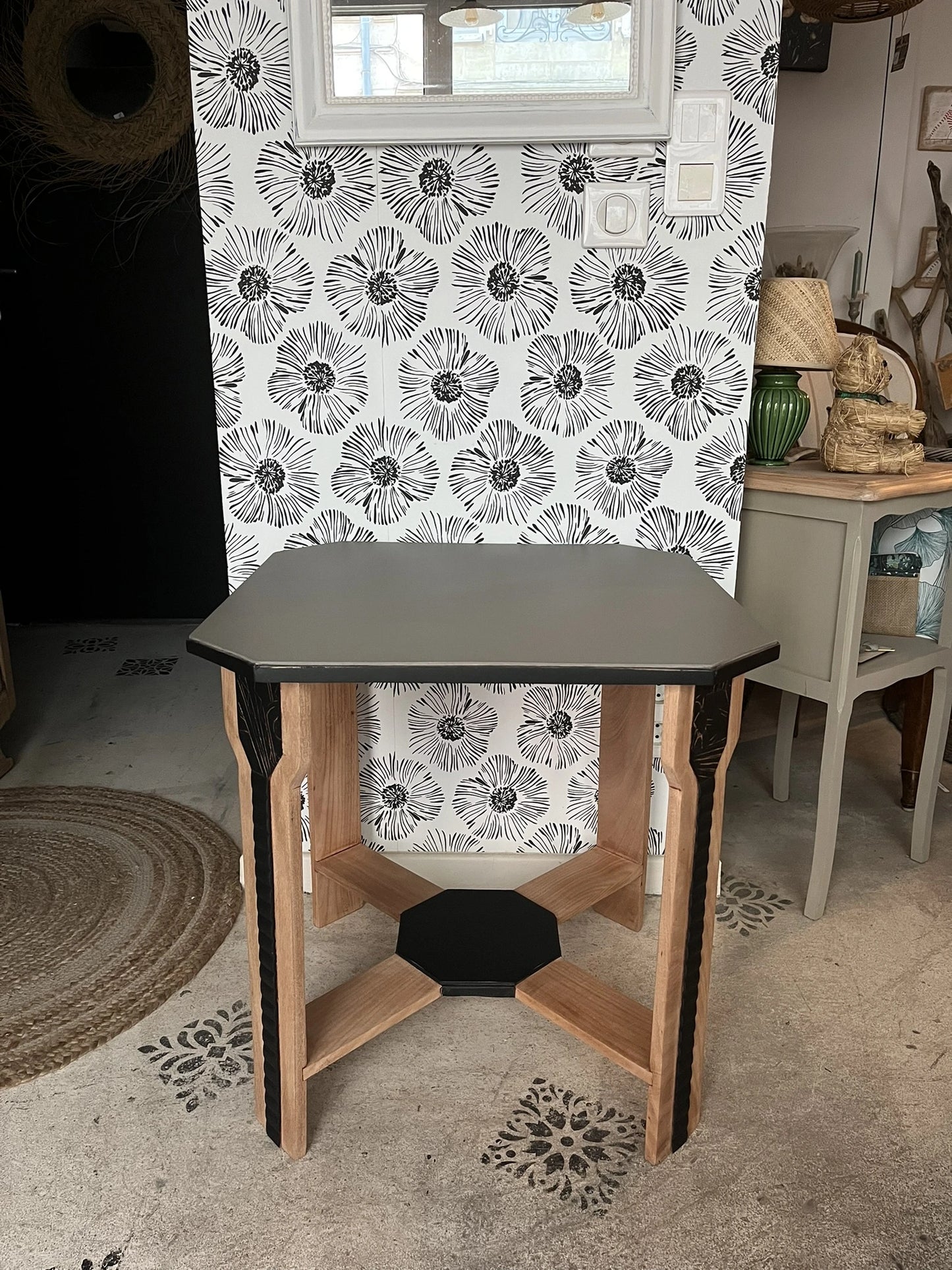 Guéridon vintage Art Déco bois 