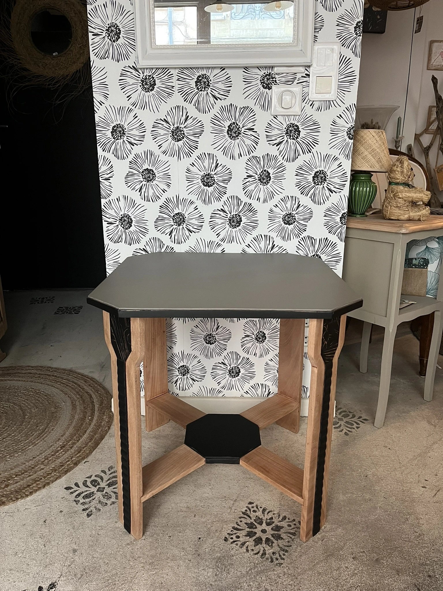 Guéridon vintage Art Déco bois 