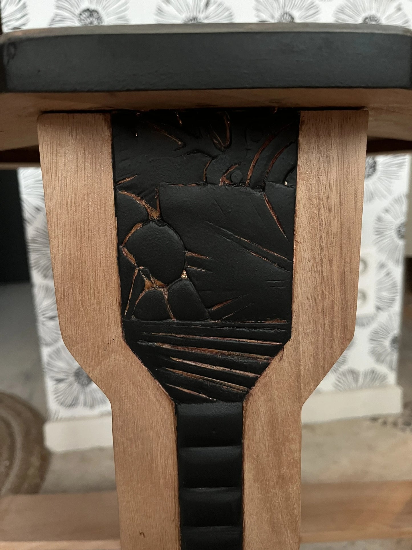 Guéridon vintage Art Déco bois 