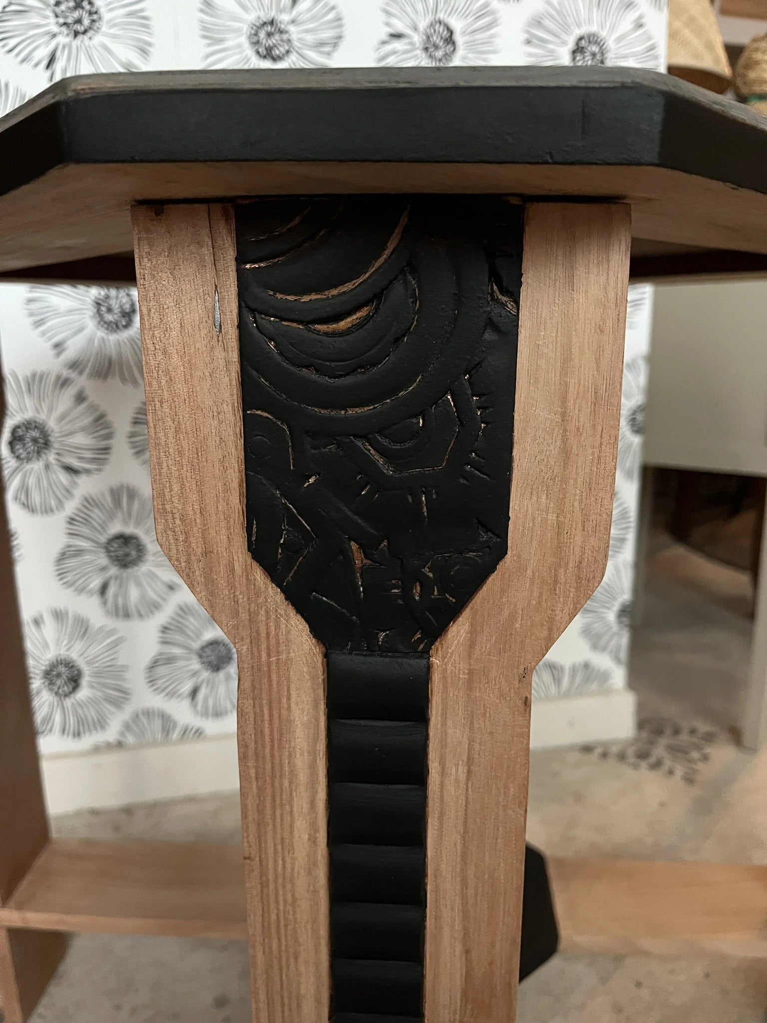 Guéridon vintage Art Déco bois 