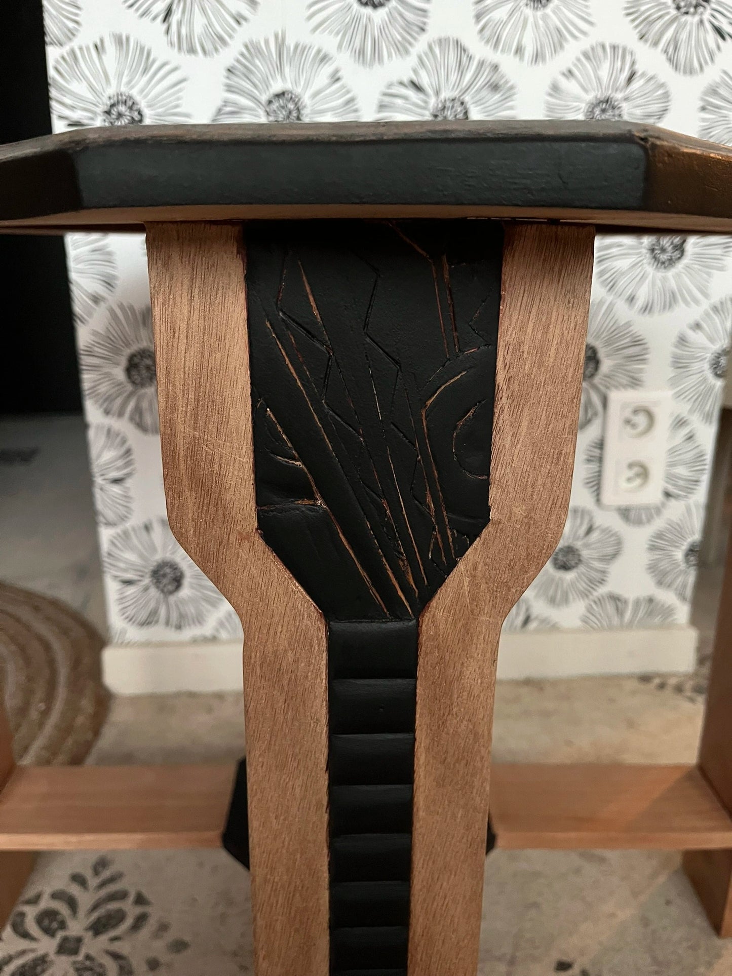 Guéridon vintage Art Déco bois 