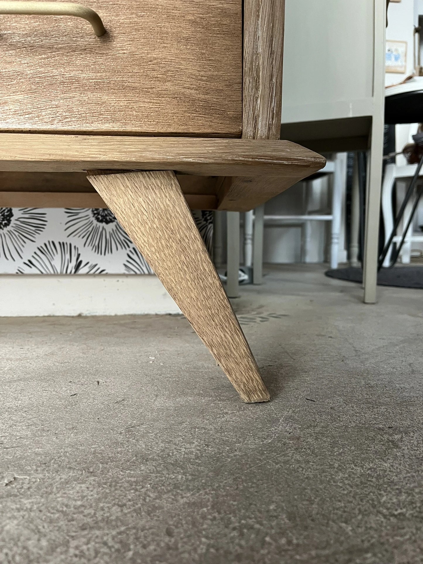 Commode vintage Thélio scandinave bois et noir 4 tiroirs