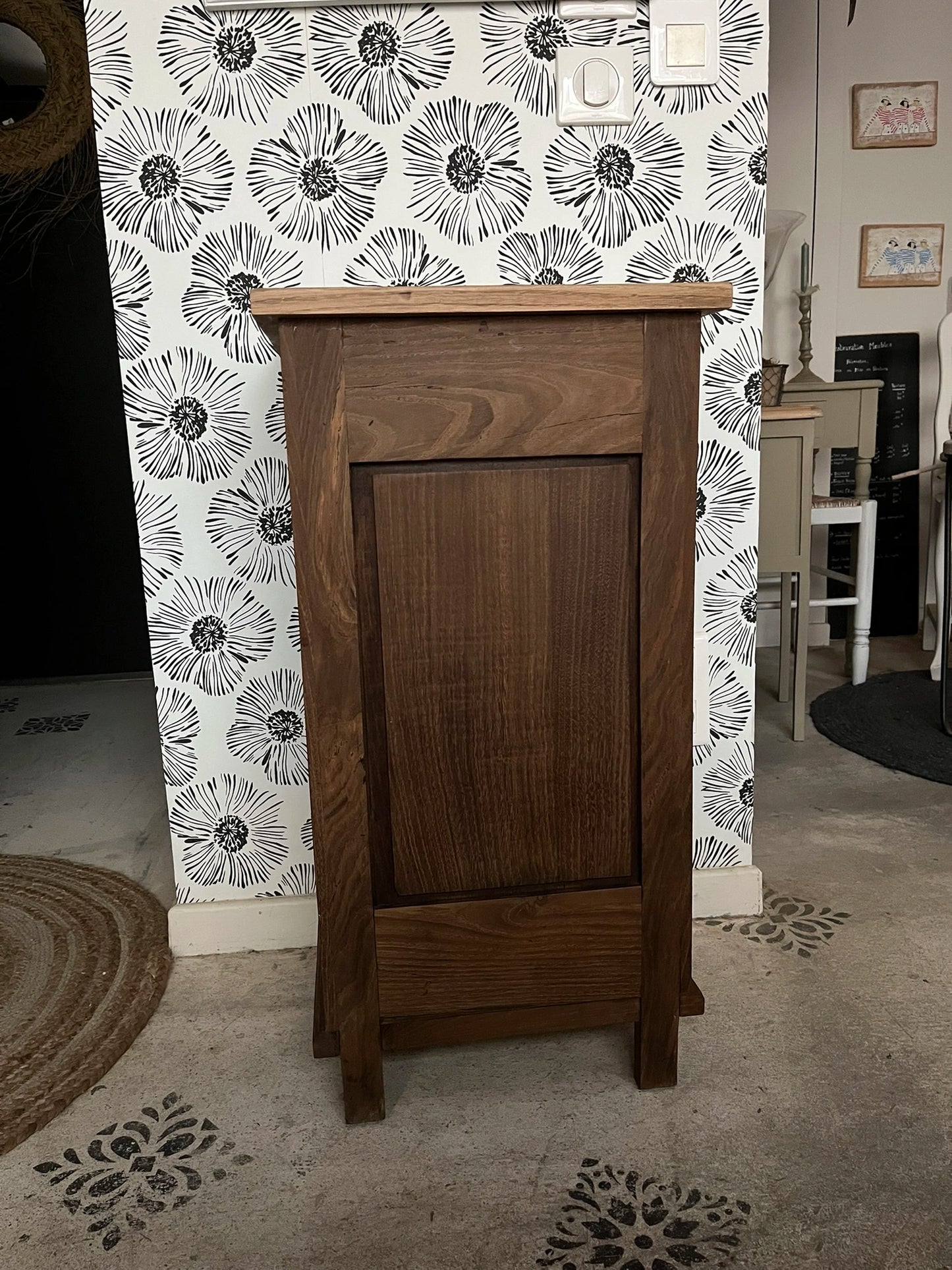 Table de chevet meuble d'appoint buffet vintage Aëla Art Déco bois massif chêne