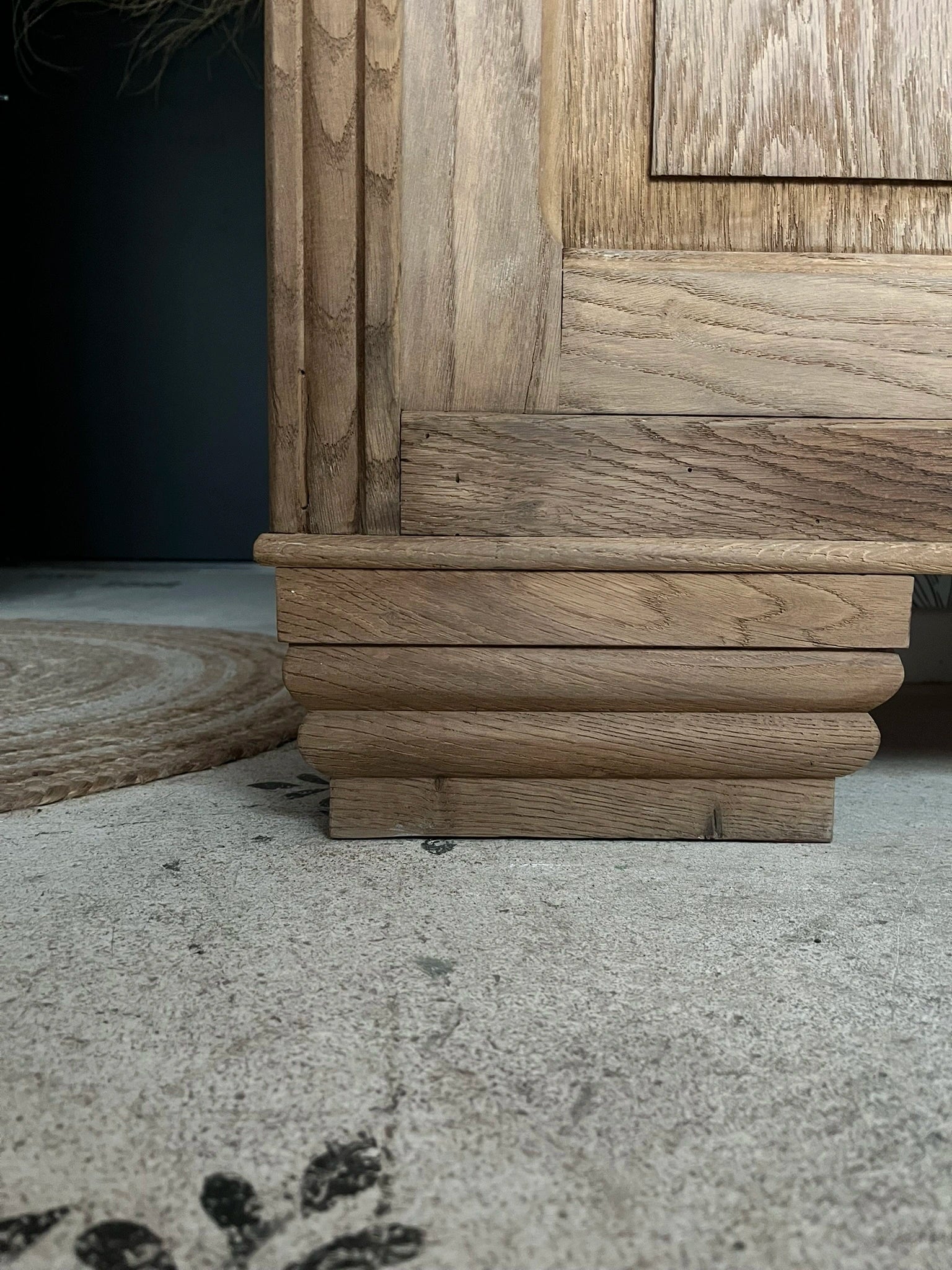 Buffet vintage Art Déco bois massif chêne et marbre