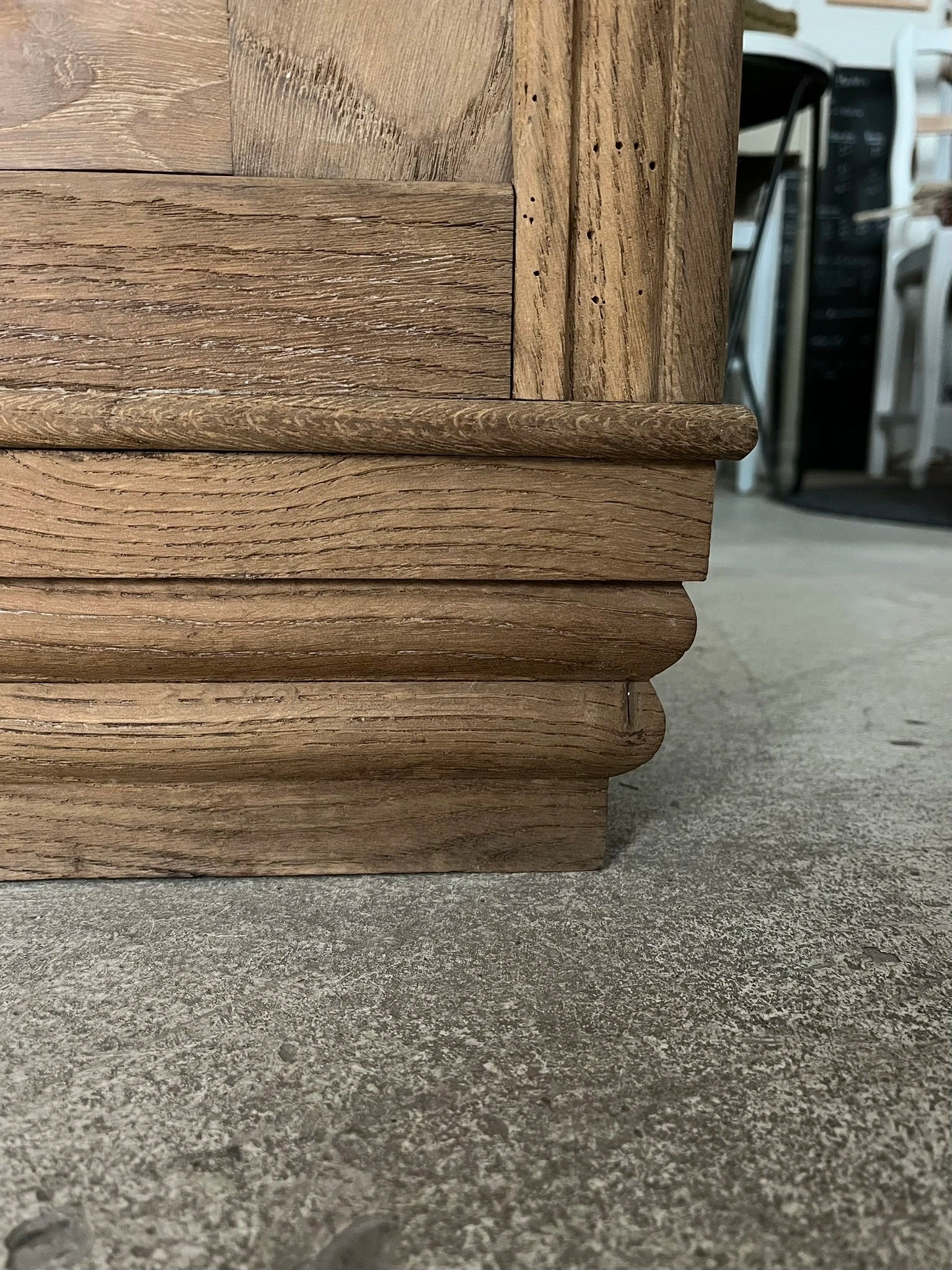 Buffet vintage Art Déco bois massif chêne et marbre