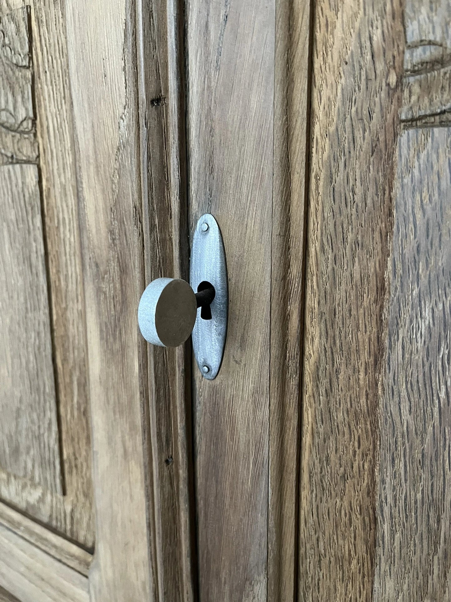 Buffet vintage Art Déco bois massif chêne et marbre