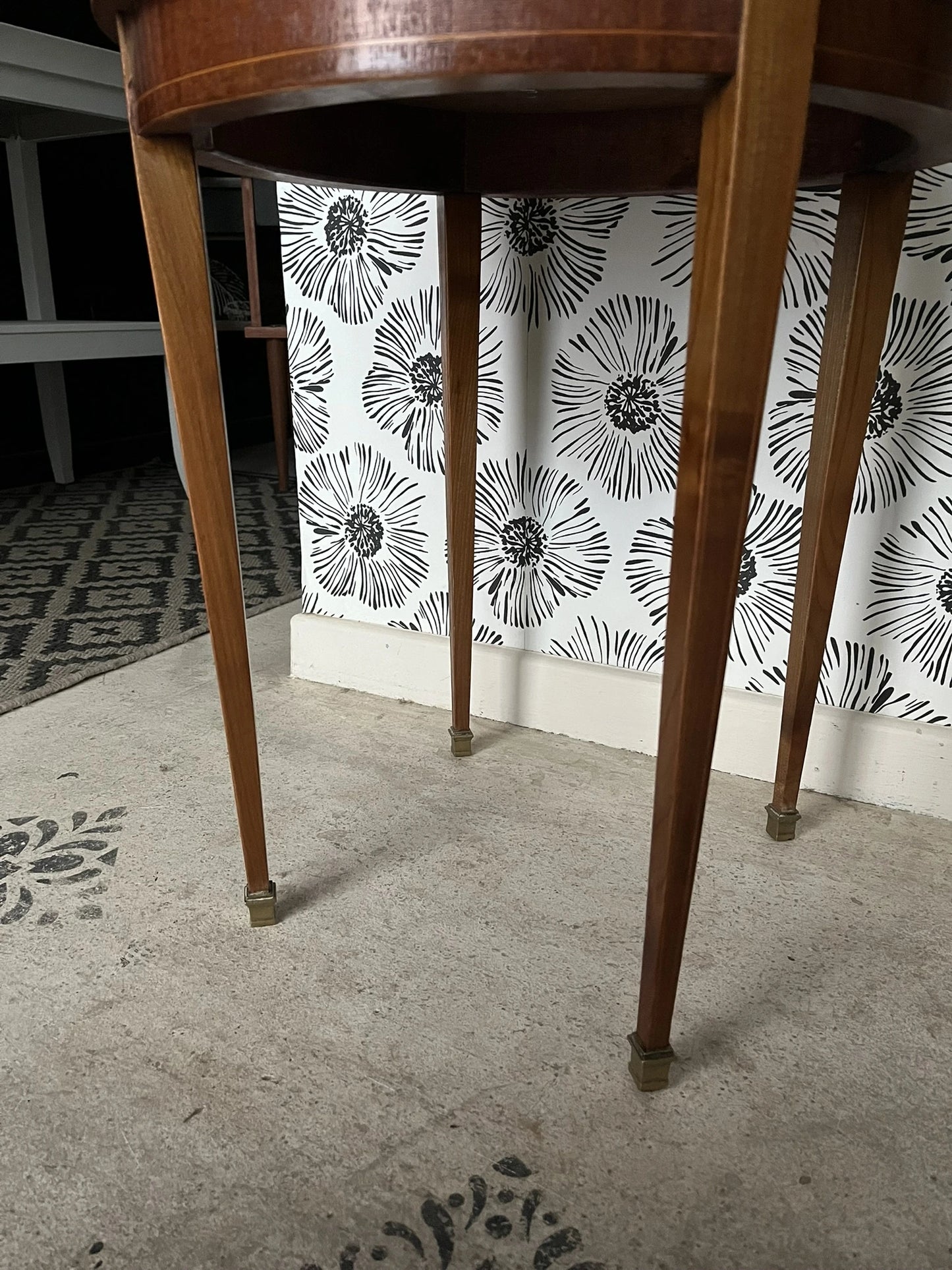 Table basse vintage Sybille bois et marqueterie style scandinave