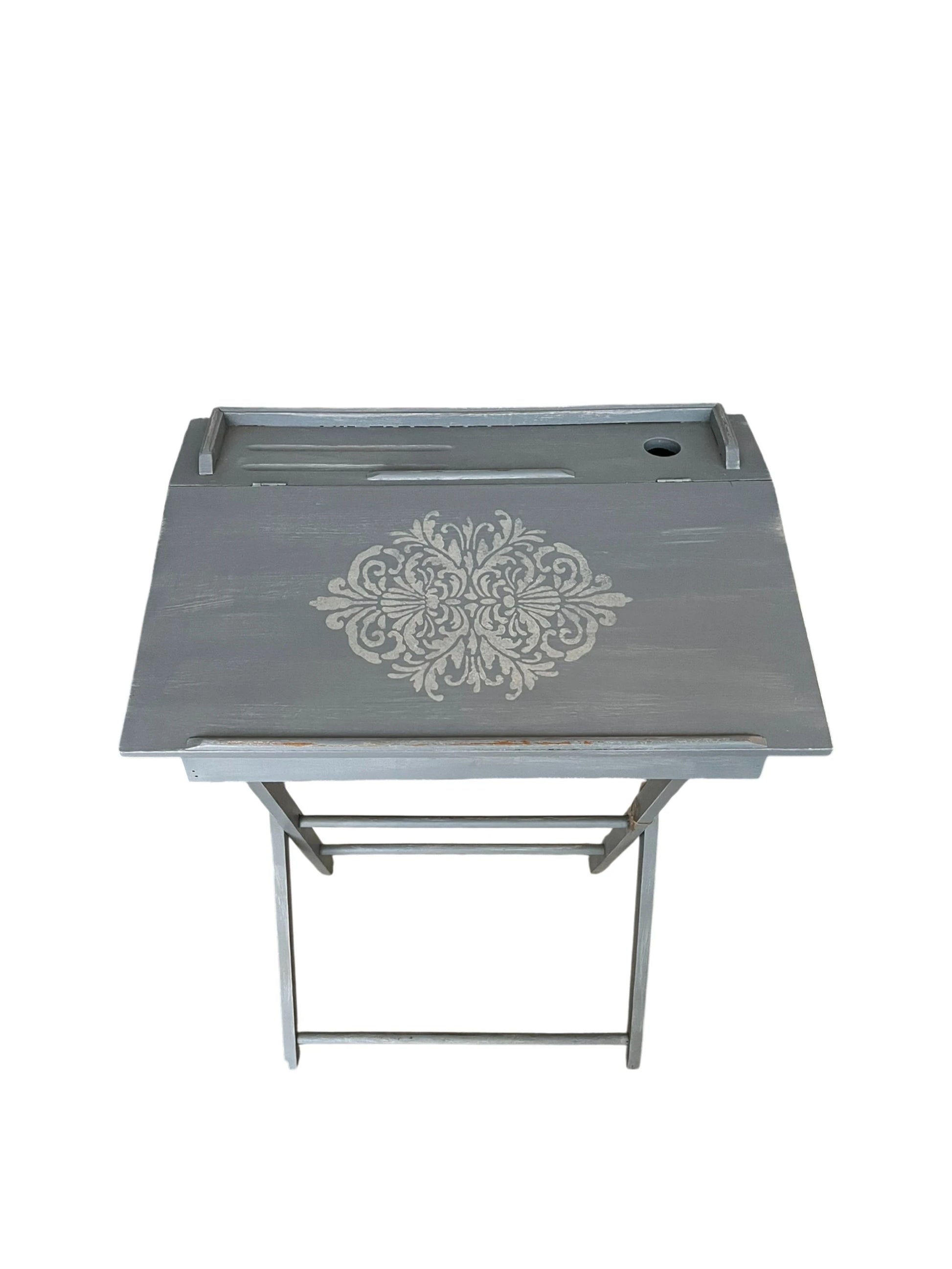 Pupitre bureau d'enfant Barnabé bois vintage repliable avec rangement