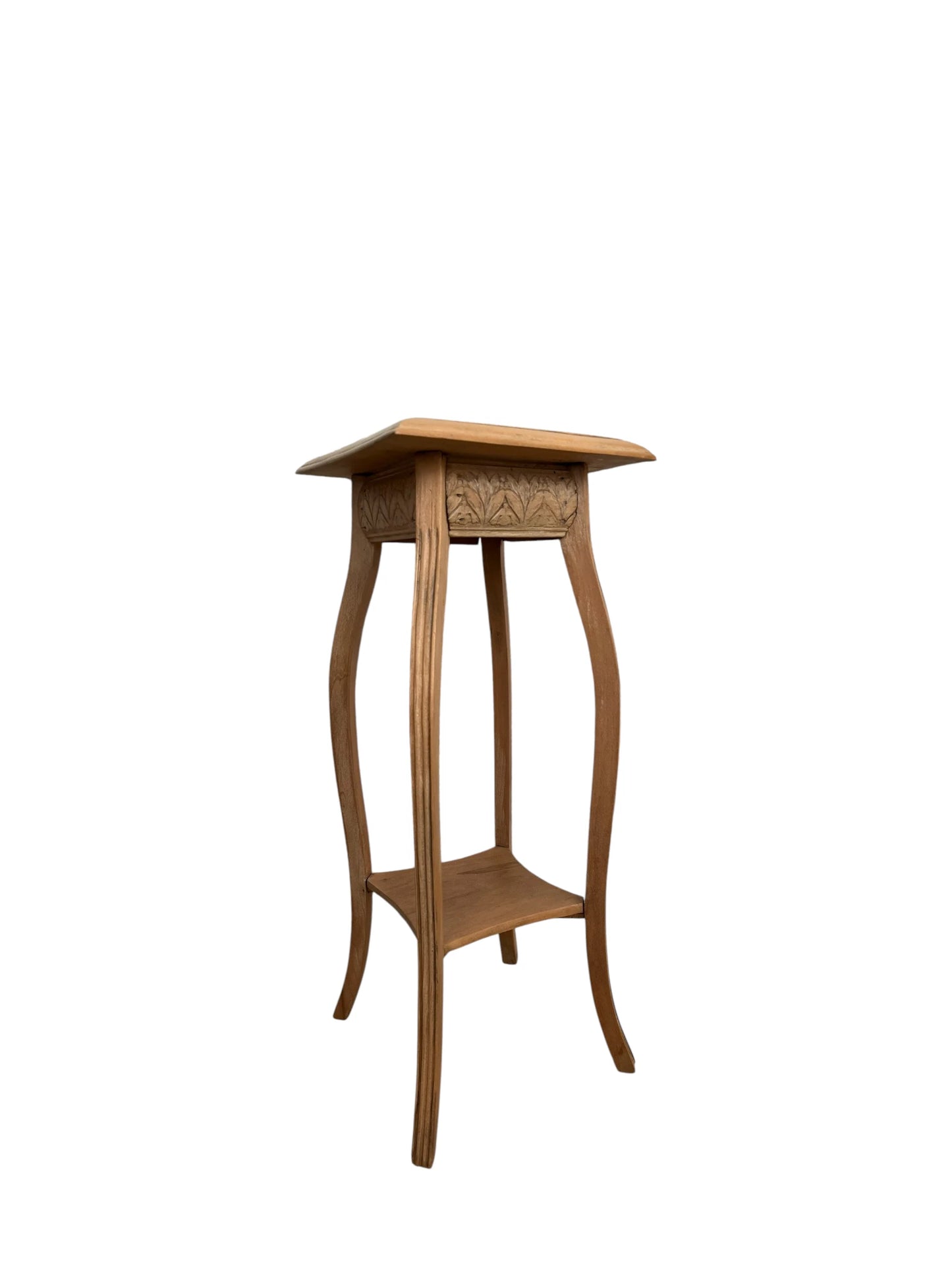 Sellette support plante vintage Agatha bois clair sculpté