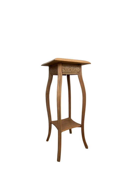Sellette support plante vintage Agatha bois clair sculpté