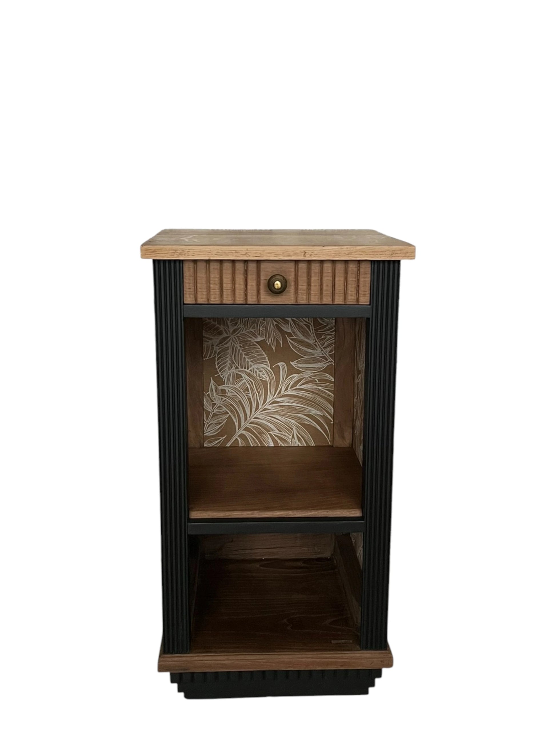 Table de chevet meuble d'appoint buffet vintage Aëla Art Déco bois massif chêne