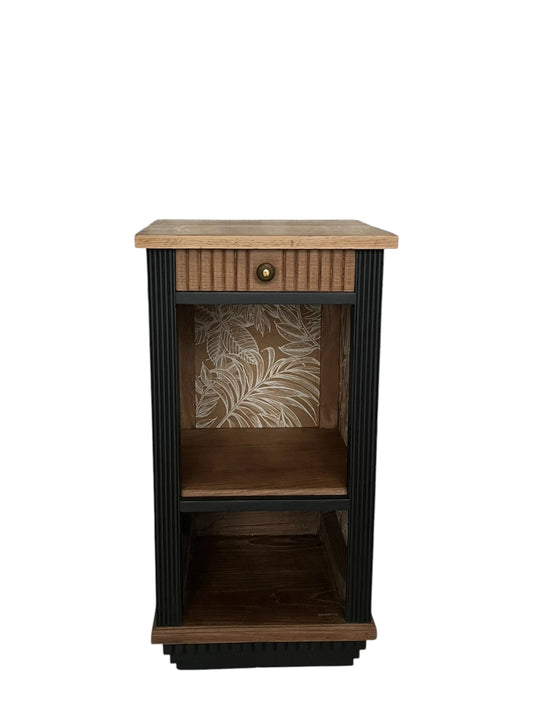 Table de chevet meuble d'appoint buffet vintage Aëla Art Déco bois massif chêne