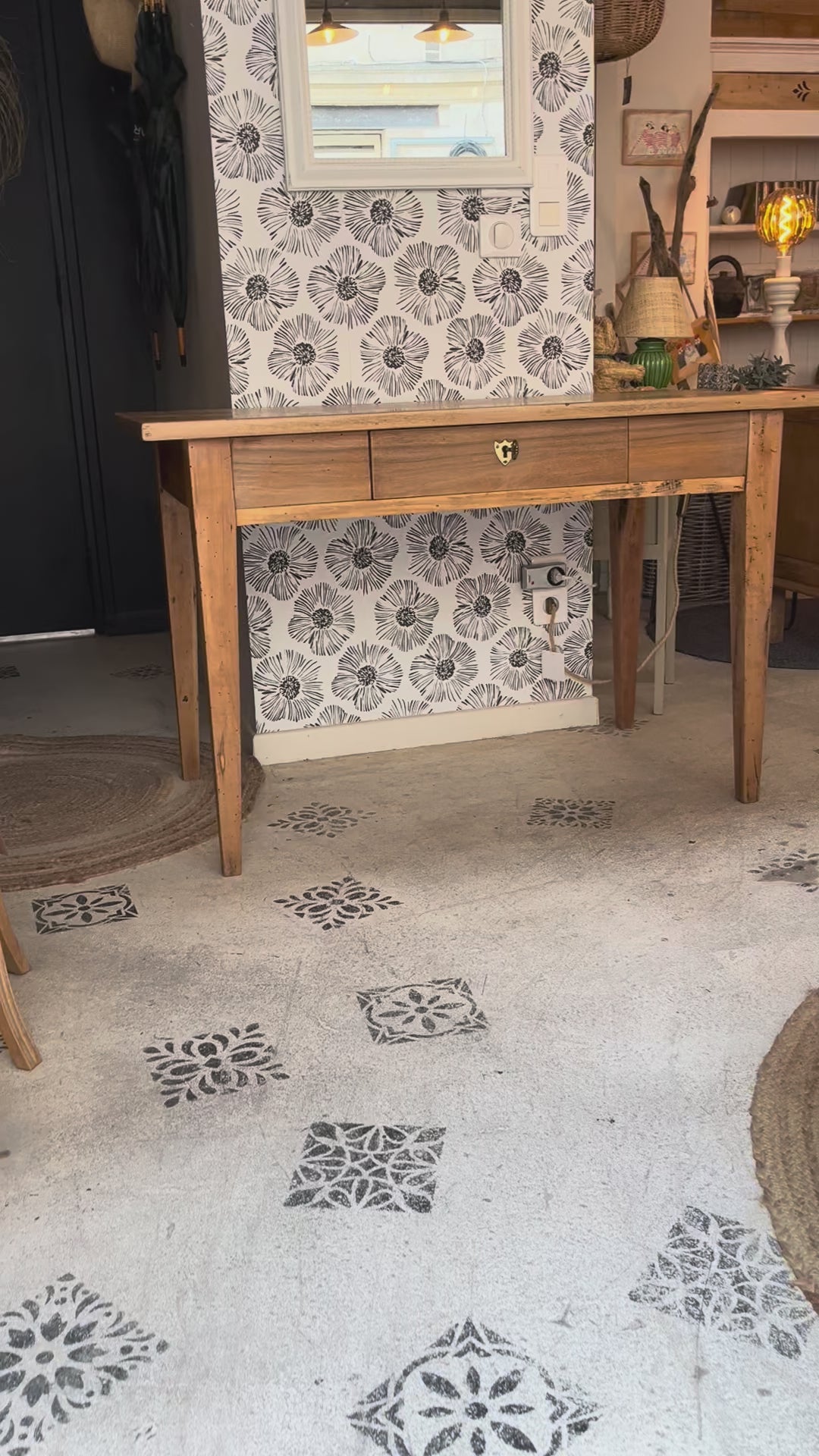 Bureau Nino noyer 1 tiroir meuble vintage 