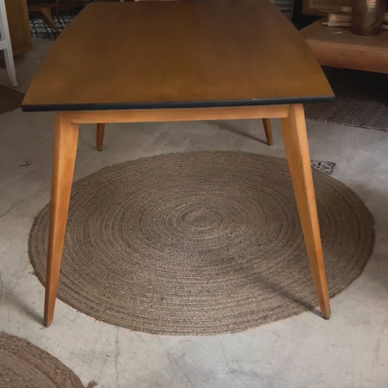 Table Gaïane bois et noir scandinave années 50-70