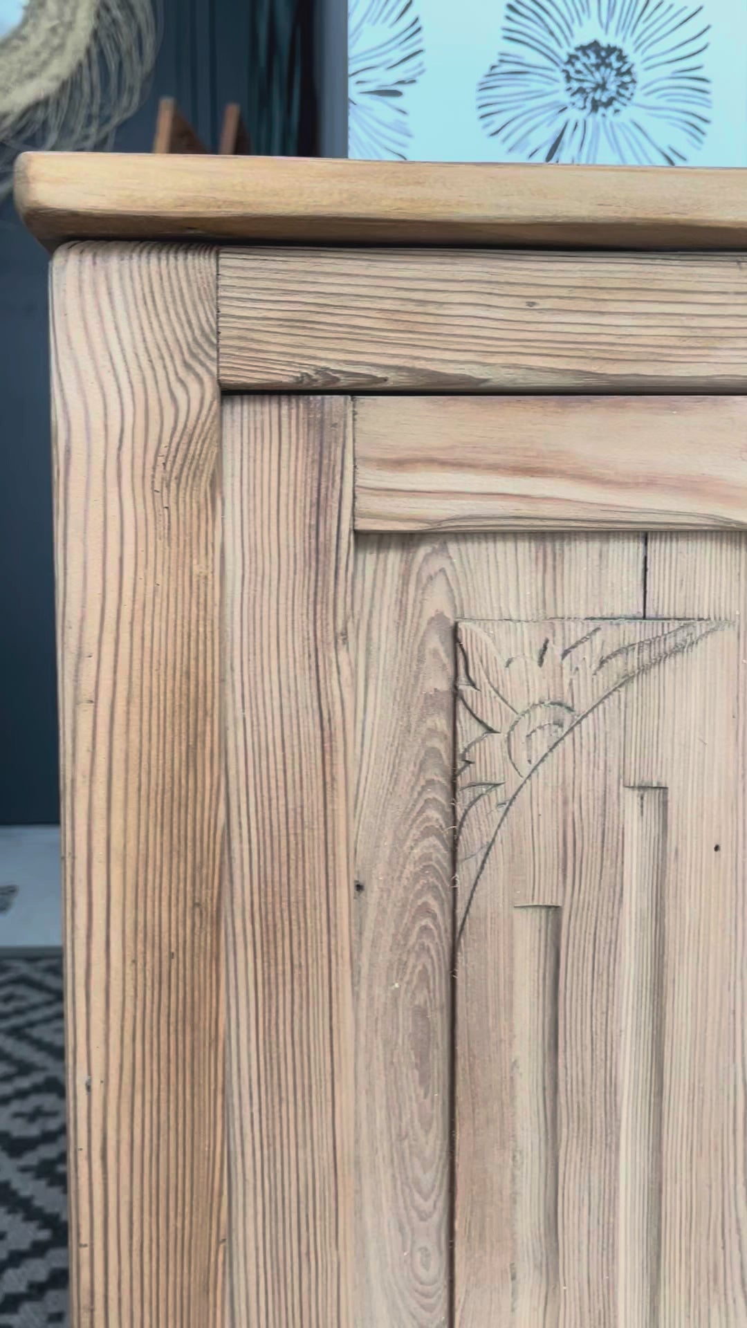 Buffet Art Déco vintage bois massif Bordeaux