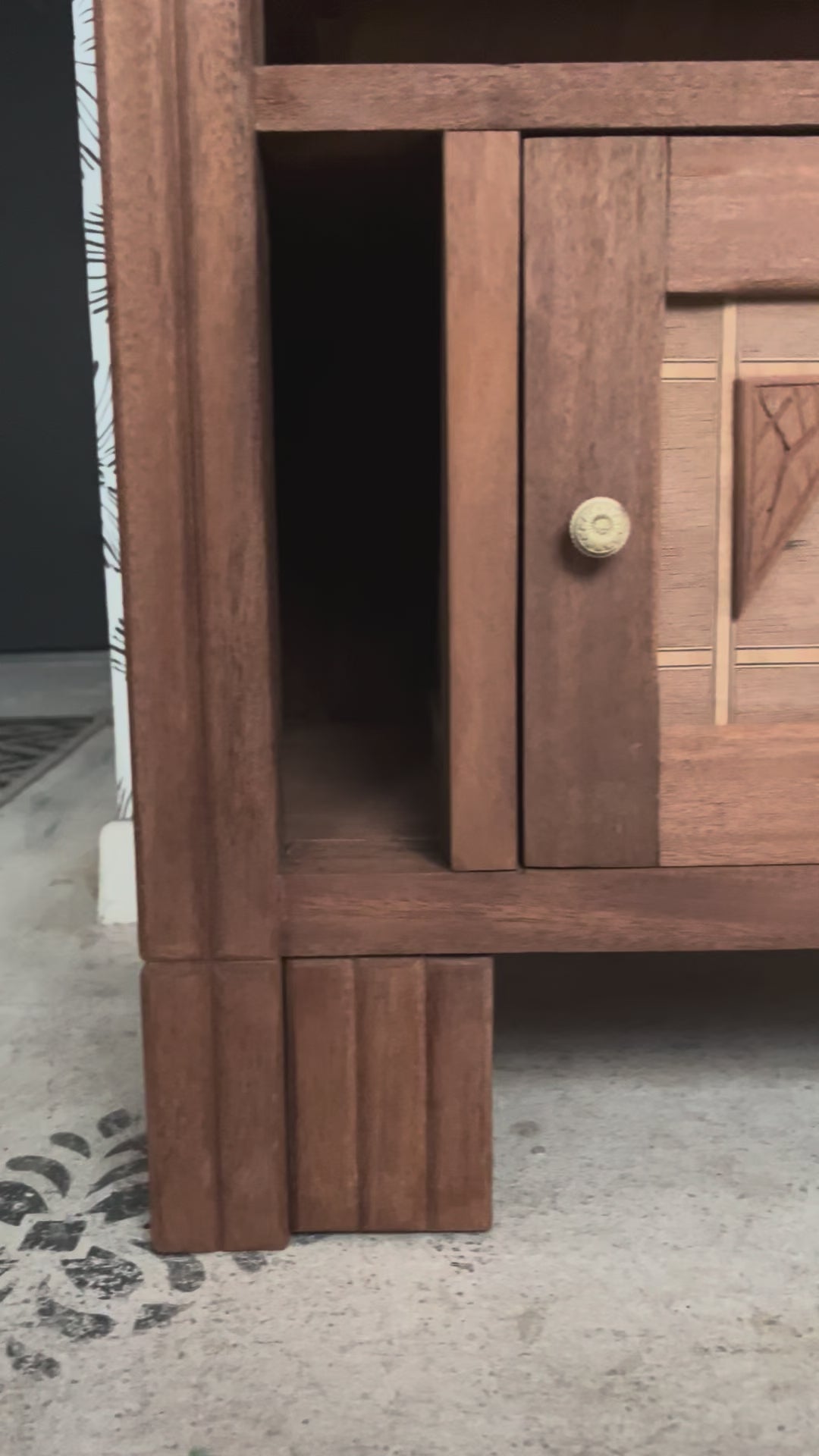 Duo tables de chevet vintage Art Déco Jada et Rosa bois et marbre