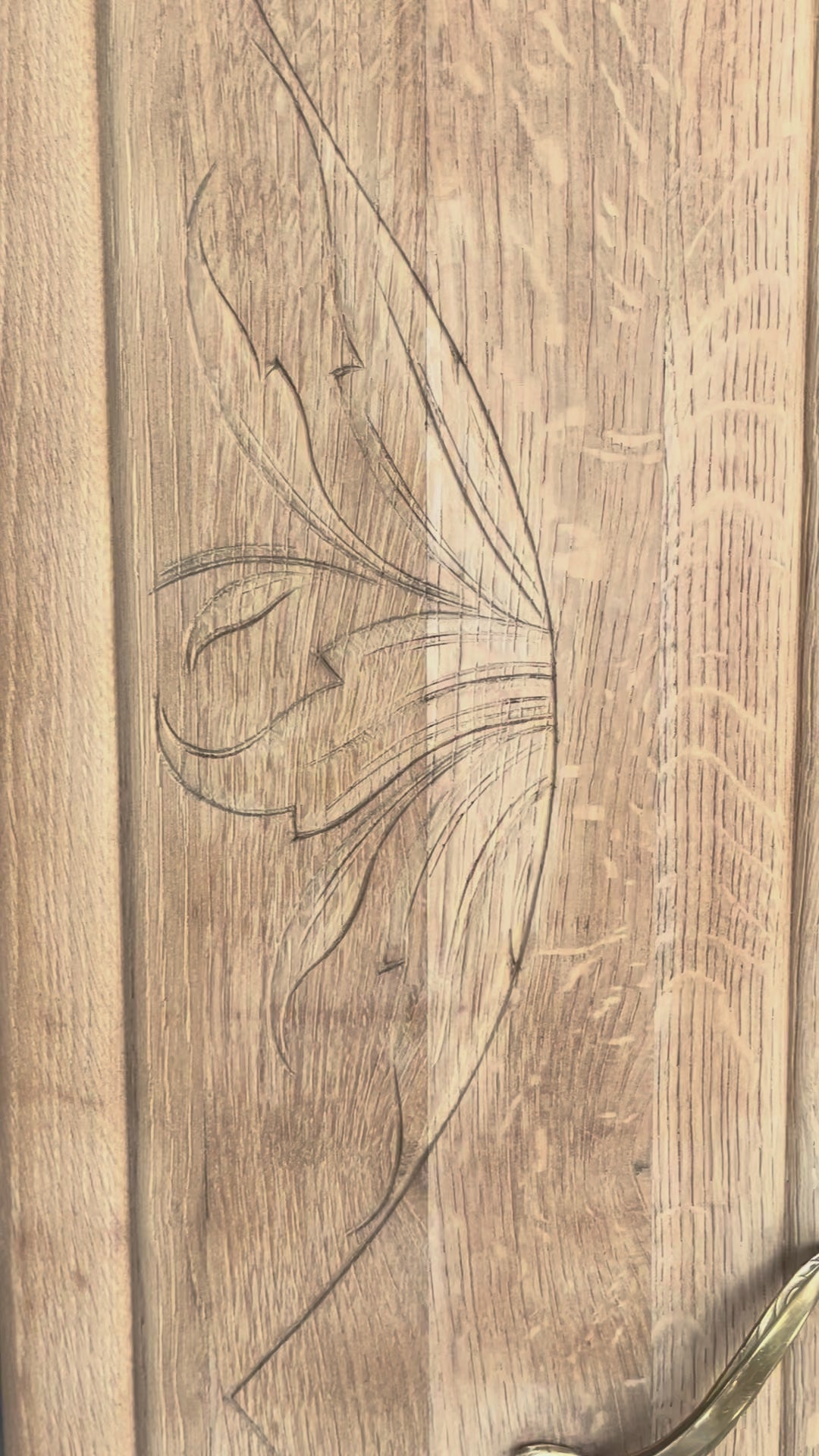Duo portes d'armoire Art Déco bois massif chêne Solweig & Abigaël Bordeaux tête de lit paravent