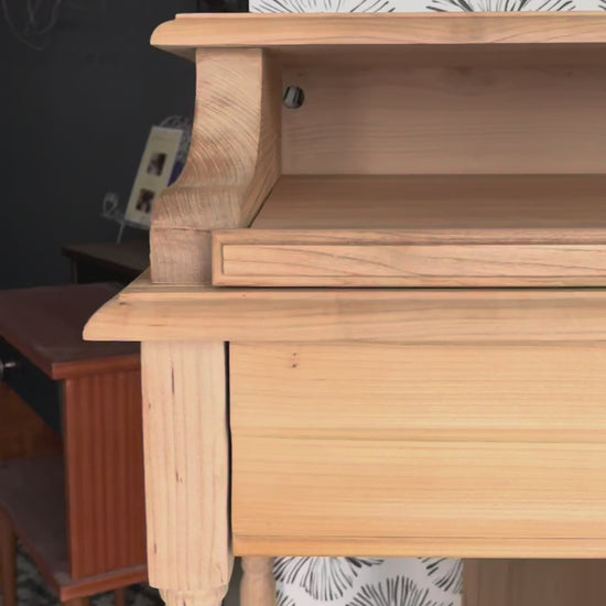 Bureau secrétaire console bois clair vintage Alphonse tiroir Bordeaux